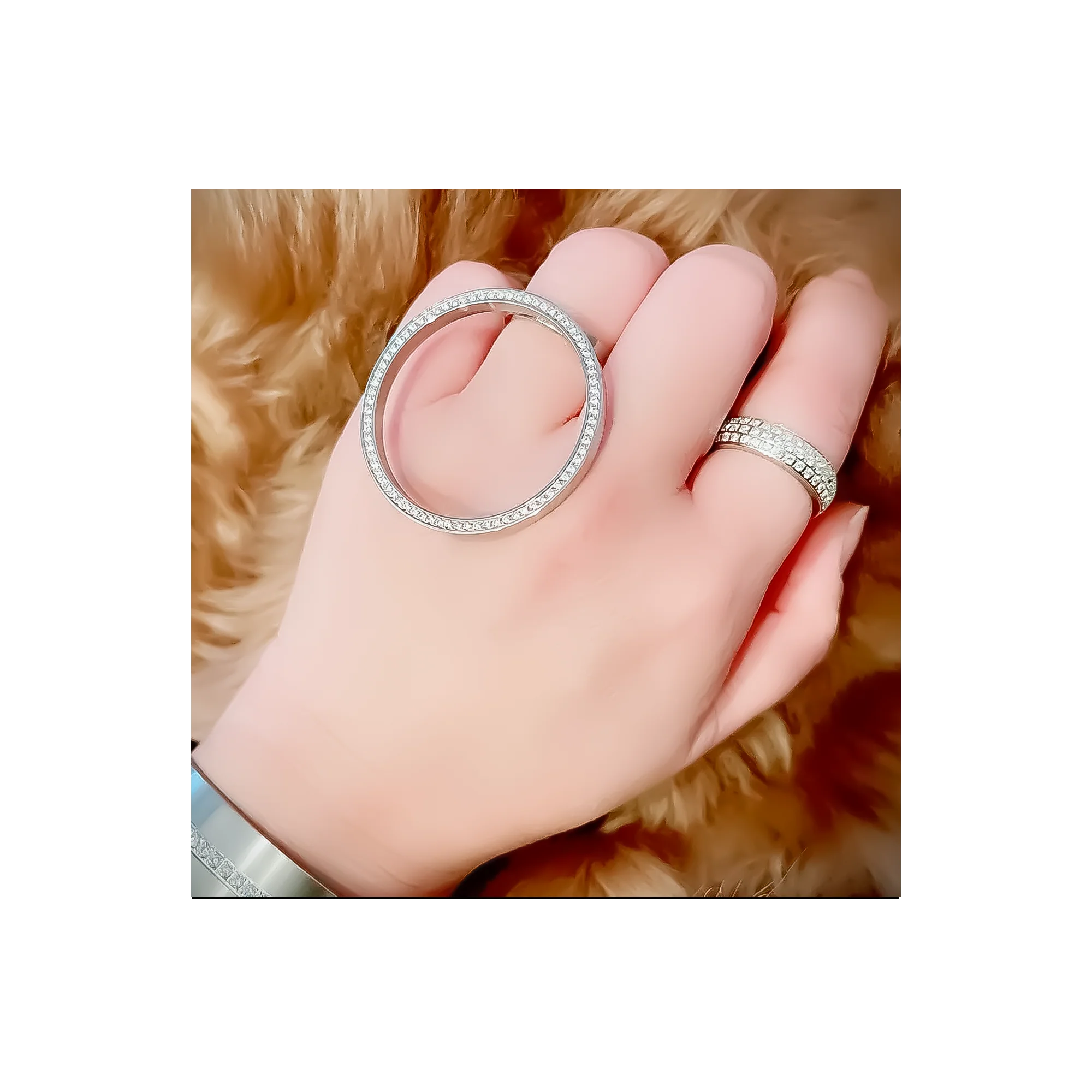 RG099W B.Tiff Pavé Hoop Ring  [Thin Band] by B.Tiff New York - Image 5