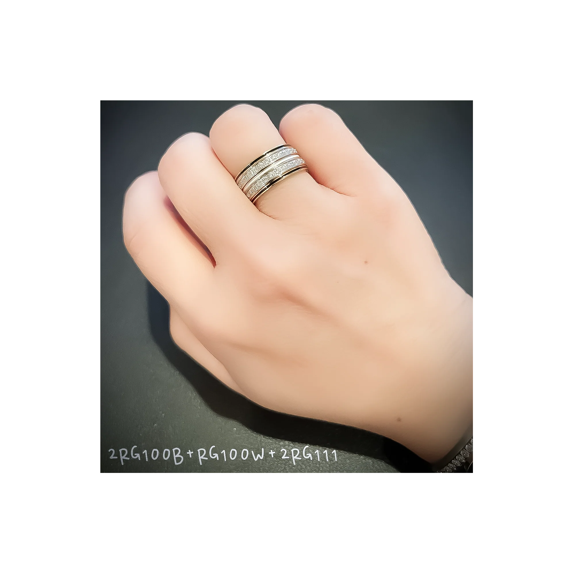 RG100GB B.Tiff "The Hamptons" Black Enamel Gold Ring 2-Pack [Thin Band] by B.Tiff New York - Image 4