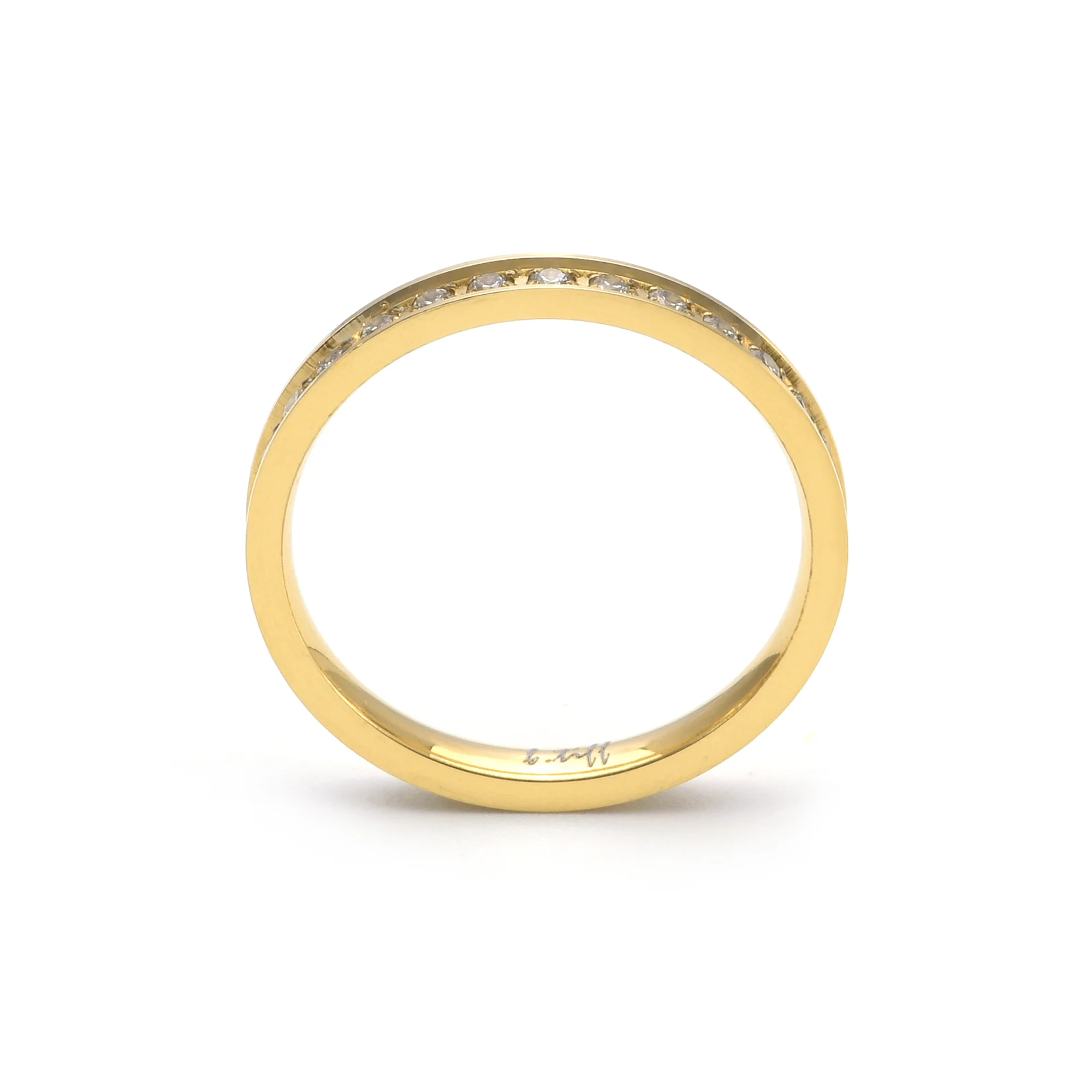 RG111G B.Tiff Gold Stacking .01 ct Eternity Ring [Thin Band] by B.Tiff New York - Image 3