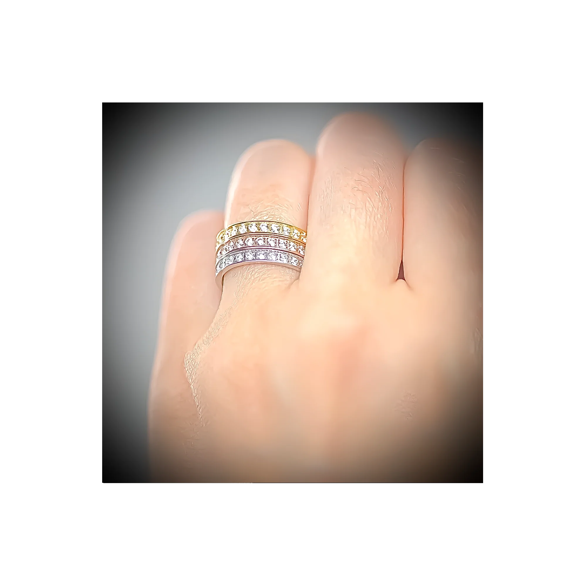 RG111G B.Tiff Gold Stacking .01 ct Eternity Ring [Thin Band] by B.Tiff New York - Image 4