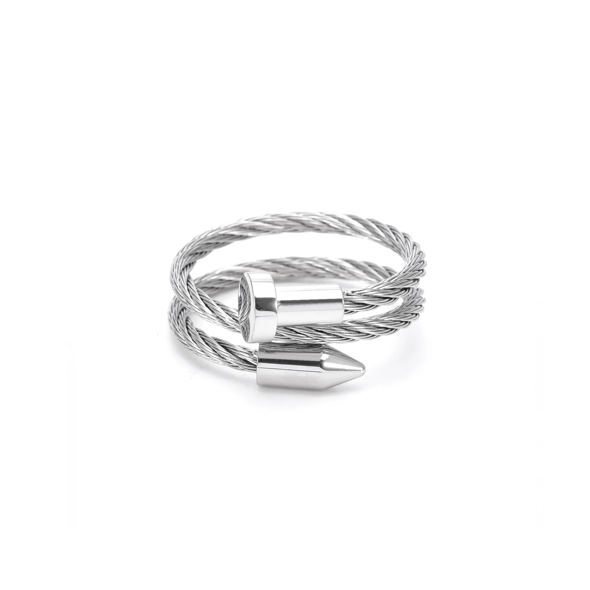 RG116W B.Tiff Pointe Cable Adjustable Ring by B.Tiff New York - Image 2
