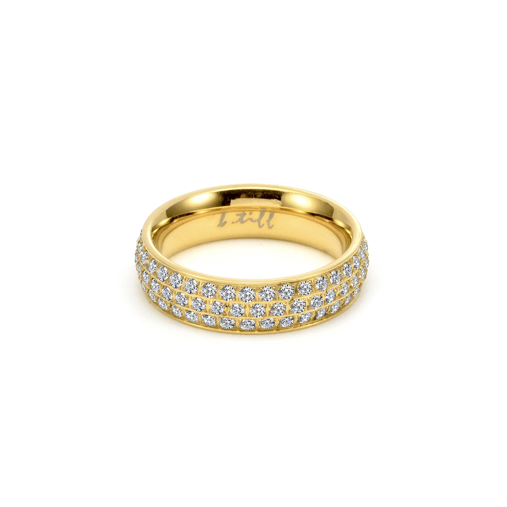 RG130G B.Tiff Gold Three-Row Eternity Ring by B.Tiff New York - Image 2