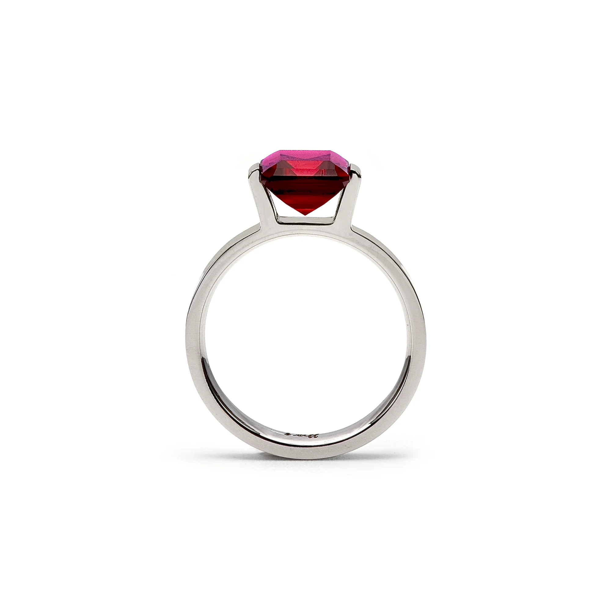 RG210R B.Tiff 3 ct Red Emerald Cut Engagement Ring by B.Tiff New York - Image 3