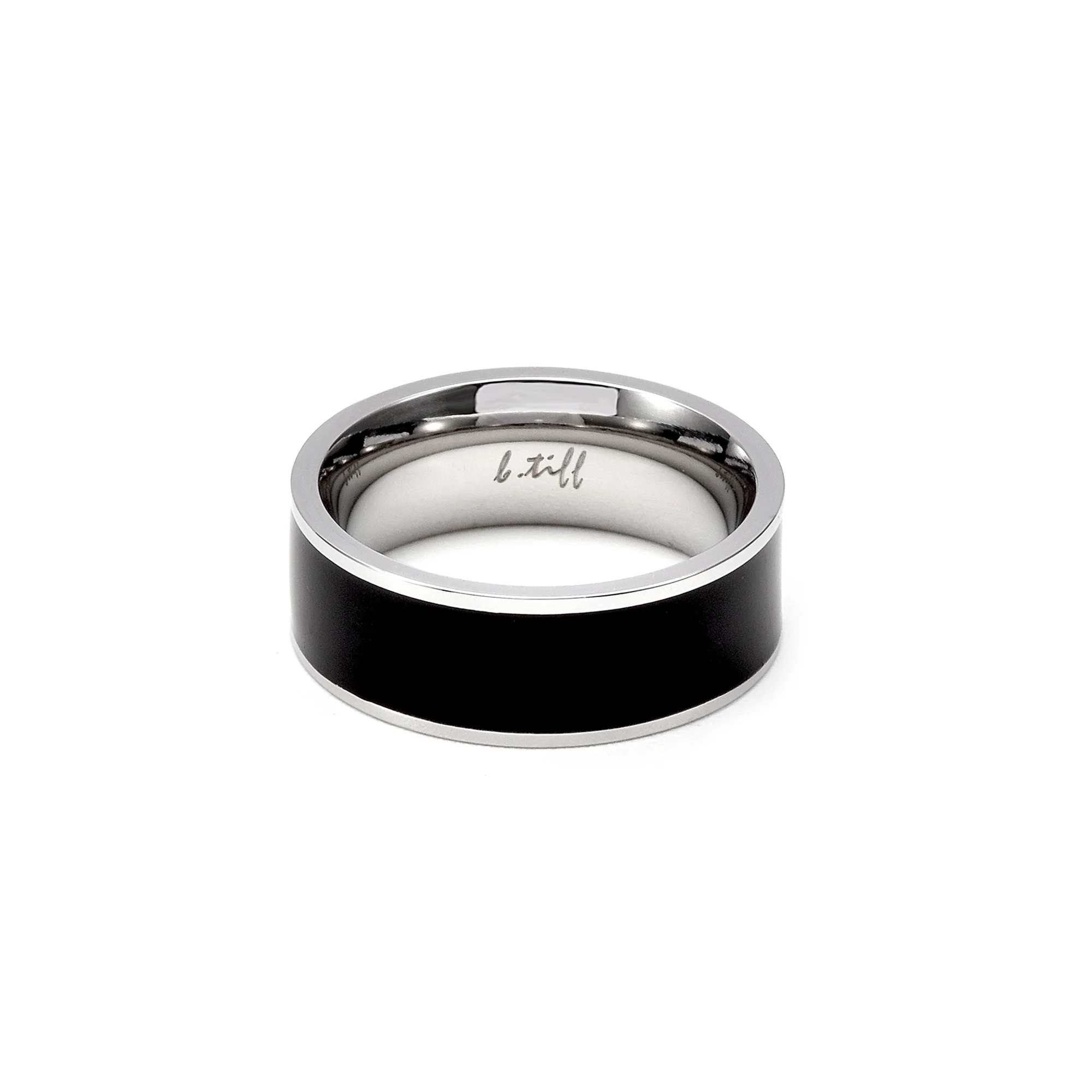 RG800WB B.Tiff Black Enamel Ring [Wide Band] by B.Tiff New York - Image 2