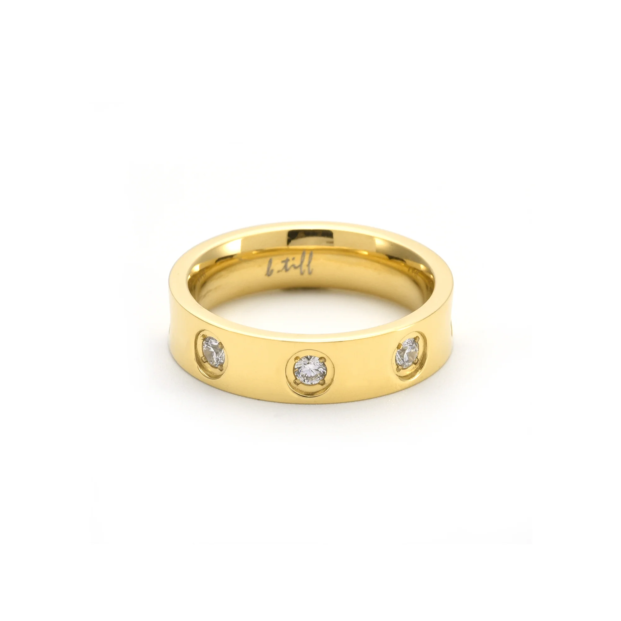 RG808G B.Tiff Gold 8-Stone Pave Ring by B.Tiff New York - Image 2