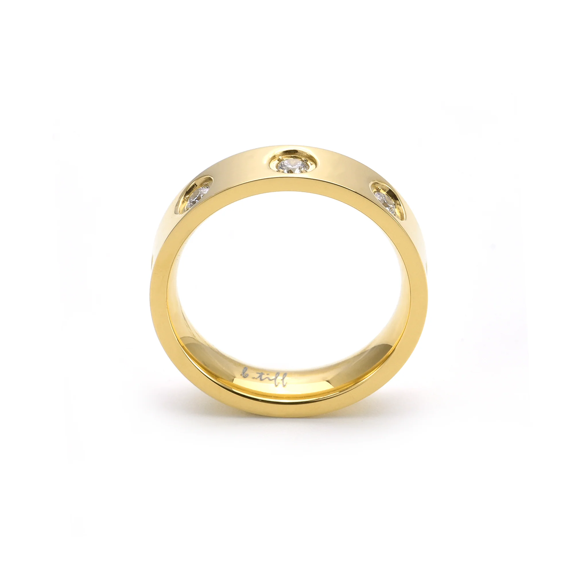 RG808G B.Tiff Gold 8-Stone Pave Ring by B.Tiff New York - Image 3
