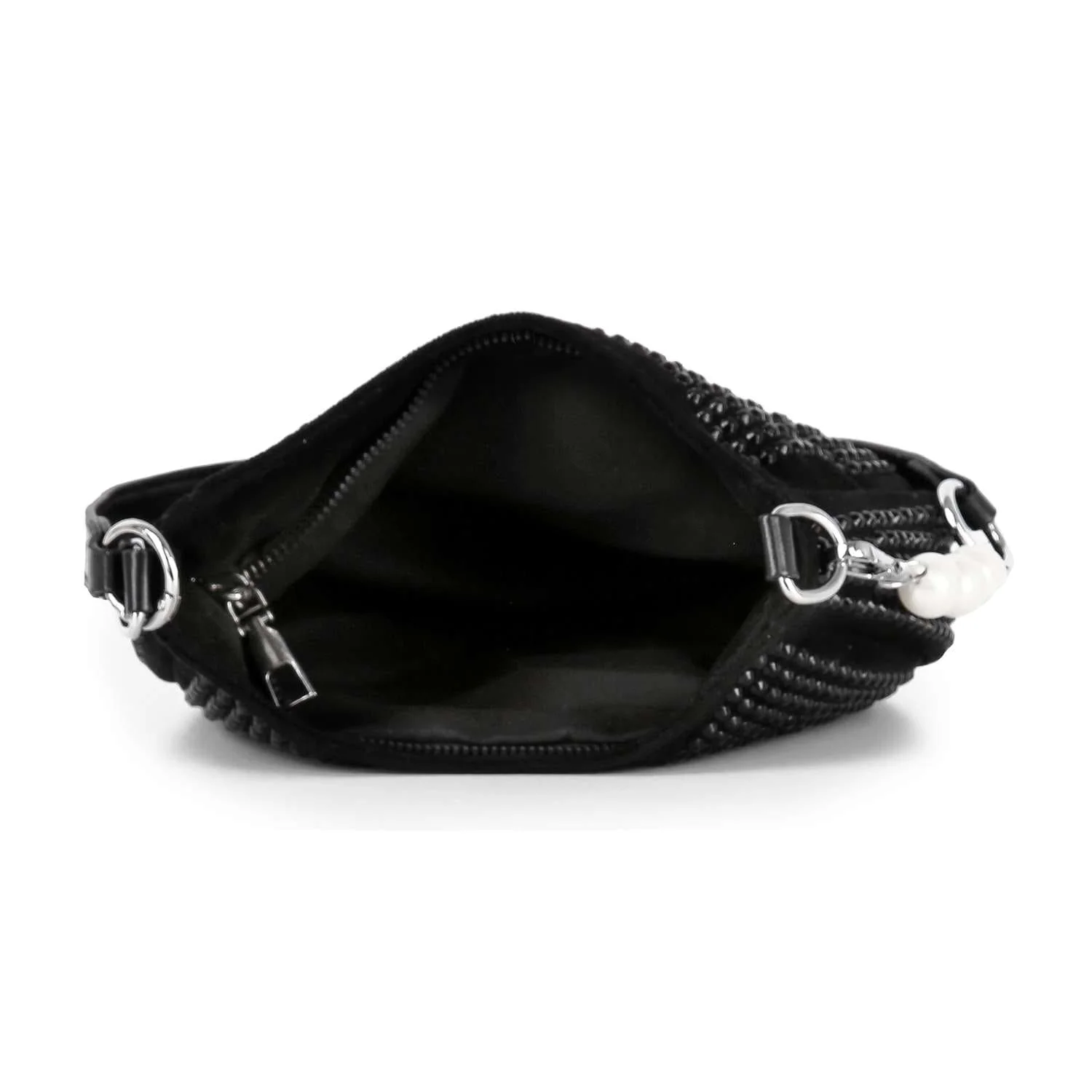 Rhinestone Accented Petite Shoulder Bag by Handbag Factory - Image 2