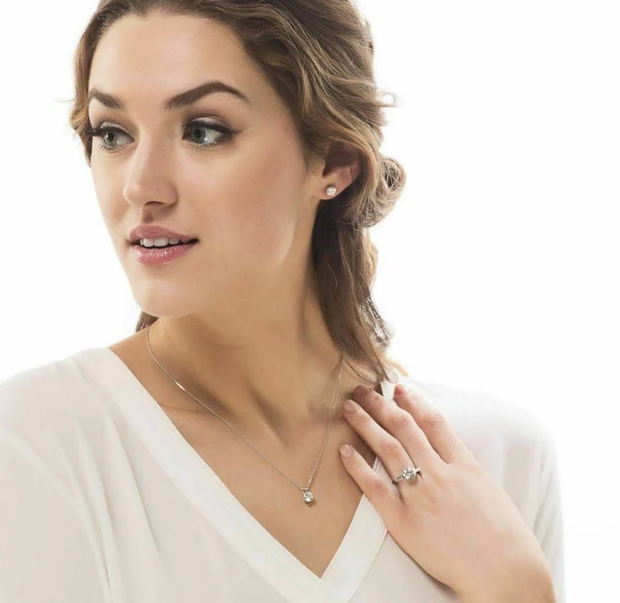 Rhodium Plated Round Cut Crystal Pendant Necklace by Donatello Gian - Image 3