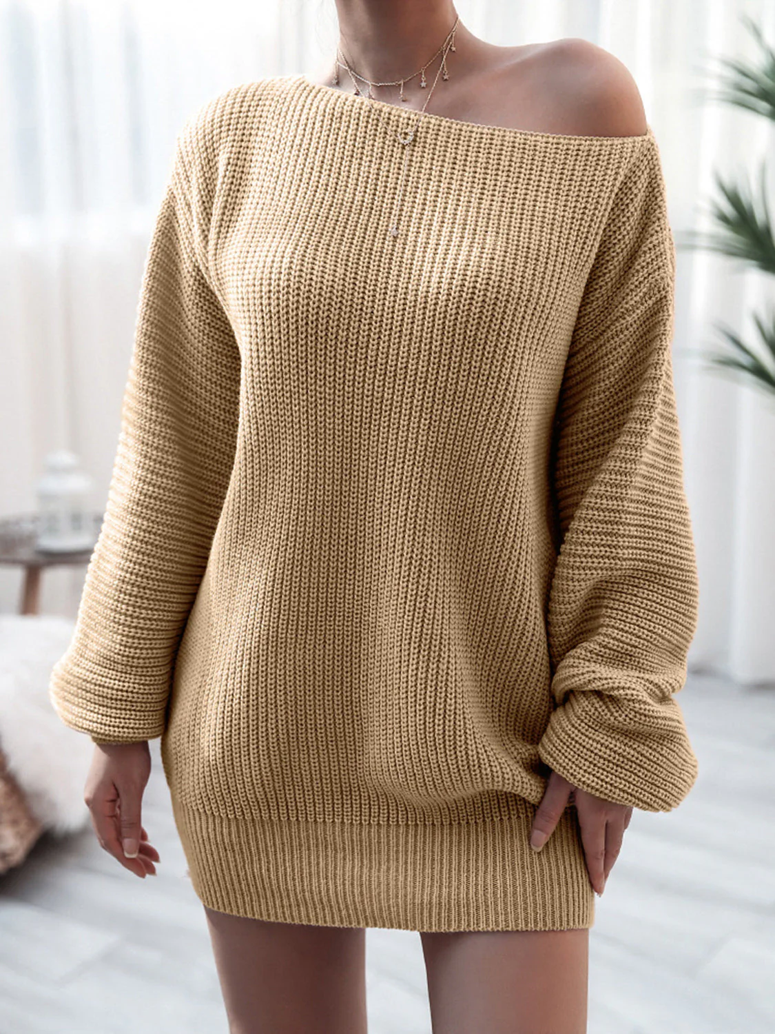 Rib-Knit Mini Sweater Dress - Image 7