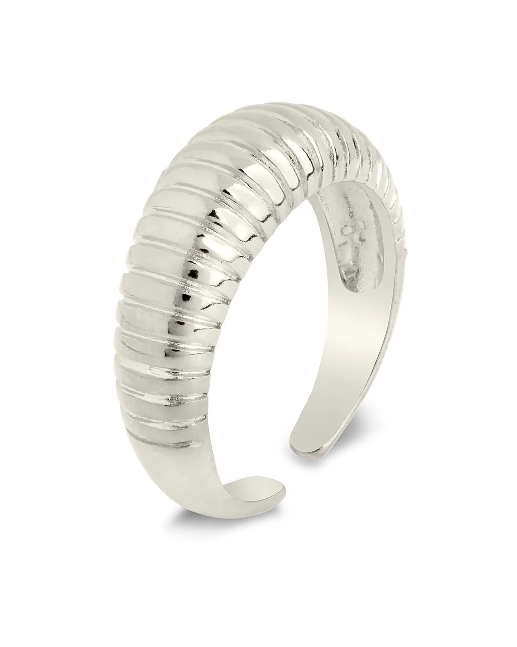Ribbed Open Bombe Ring by Sterling Forever - Image 10