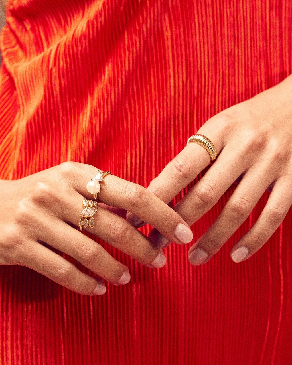 Ribbed Open Bombe Ring by Sterling Forever - Image 2