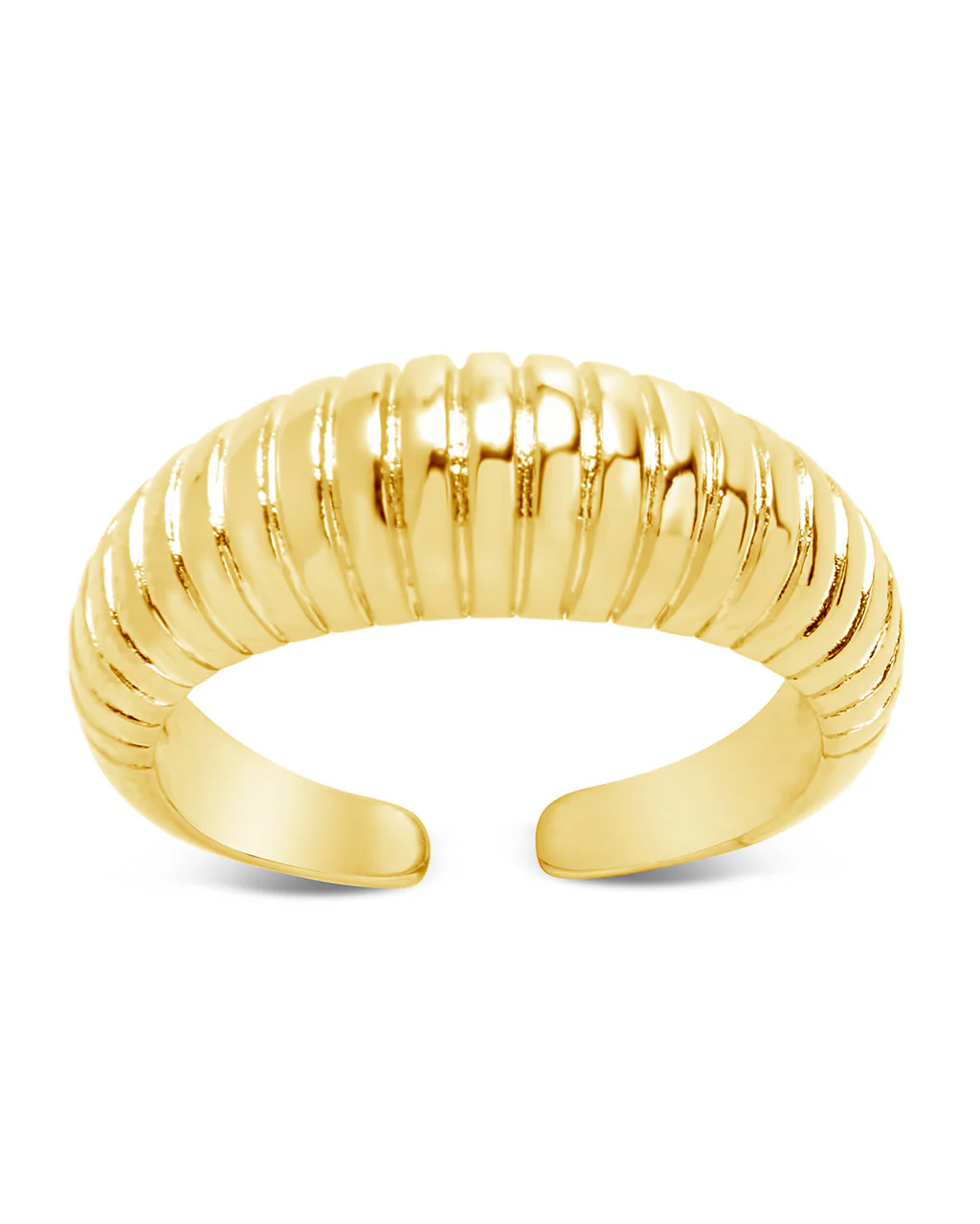 Ribbed Open Bombe Ring by Sterling Forever - Image 5