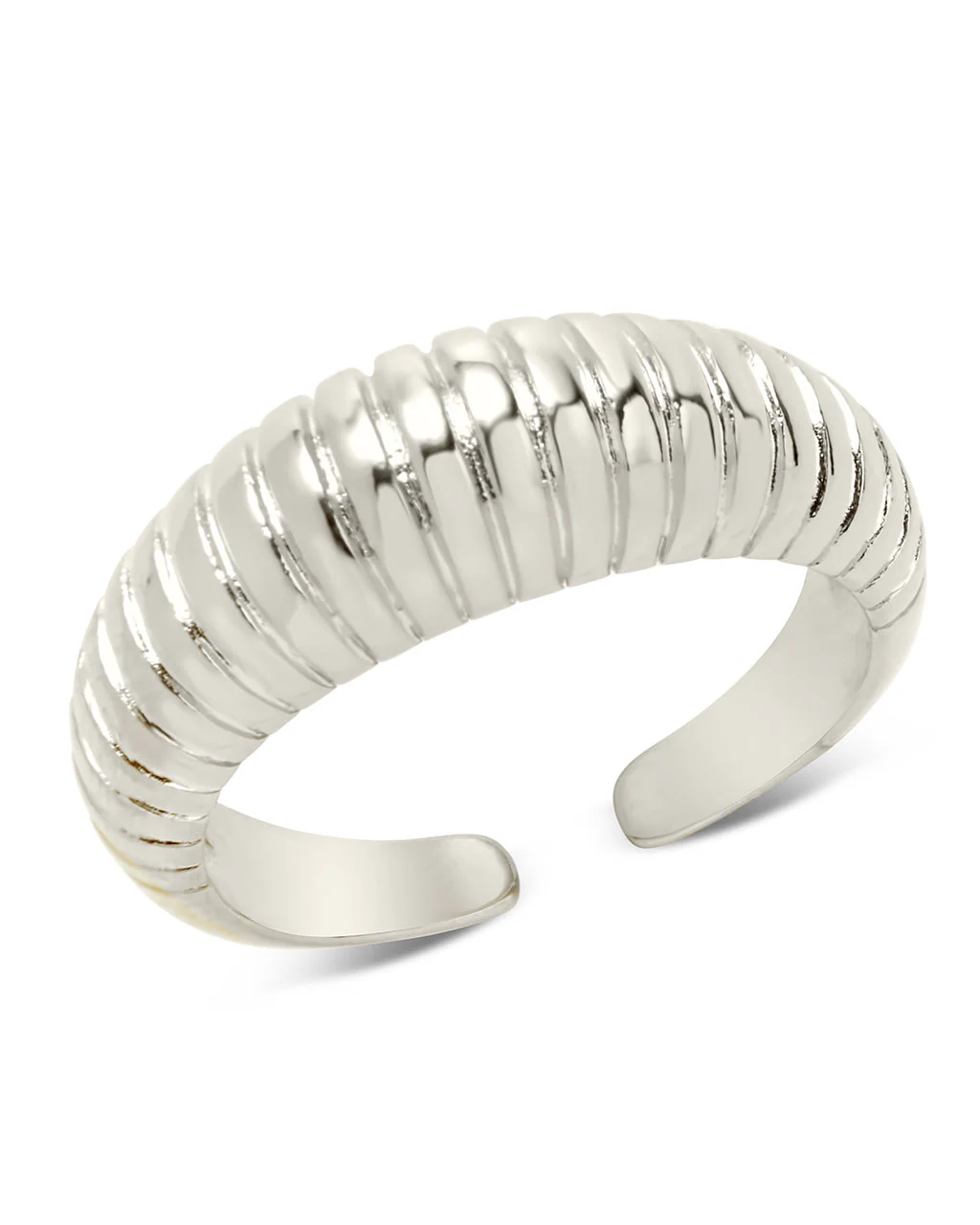 Ribbed Open Bombe Ring by Sterling Forever - Image 7