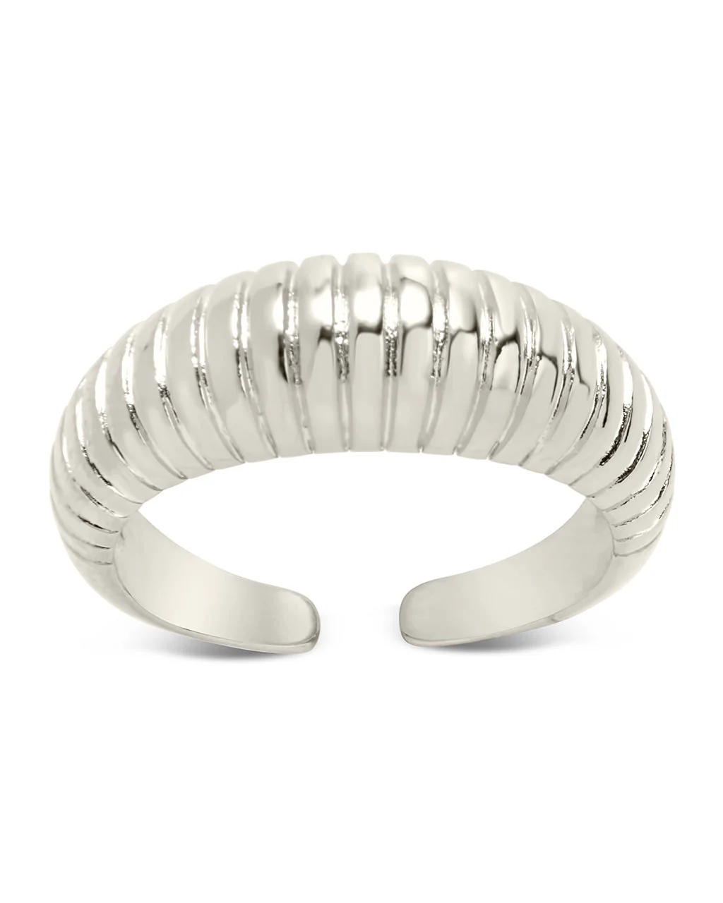 Ribbed Open Bombe Ring by Sterling Forever - Image 9