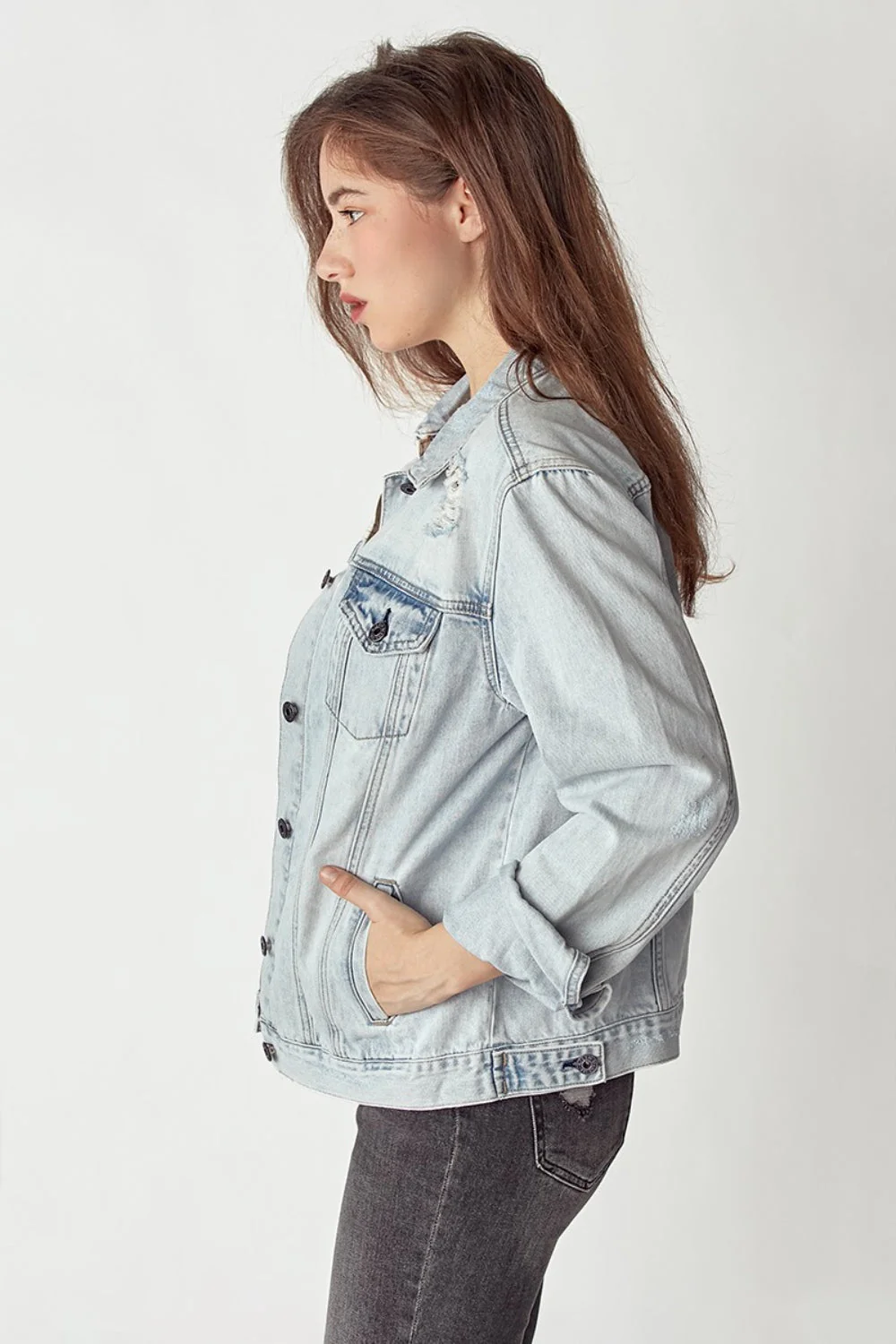 RISEN Distressed Button Up Jacket - Image 3