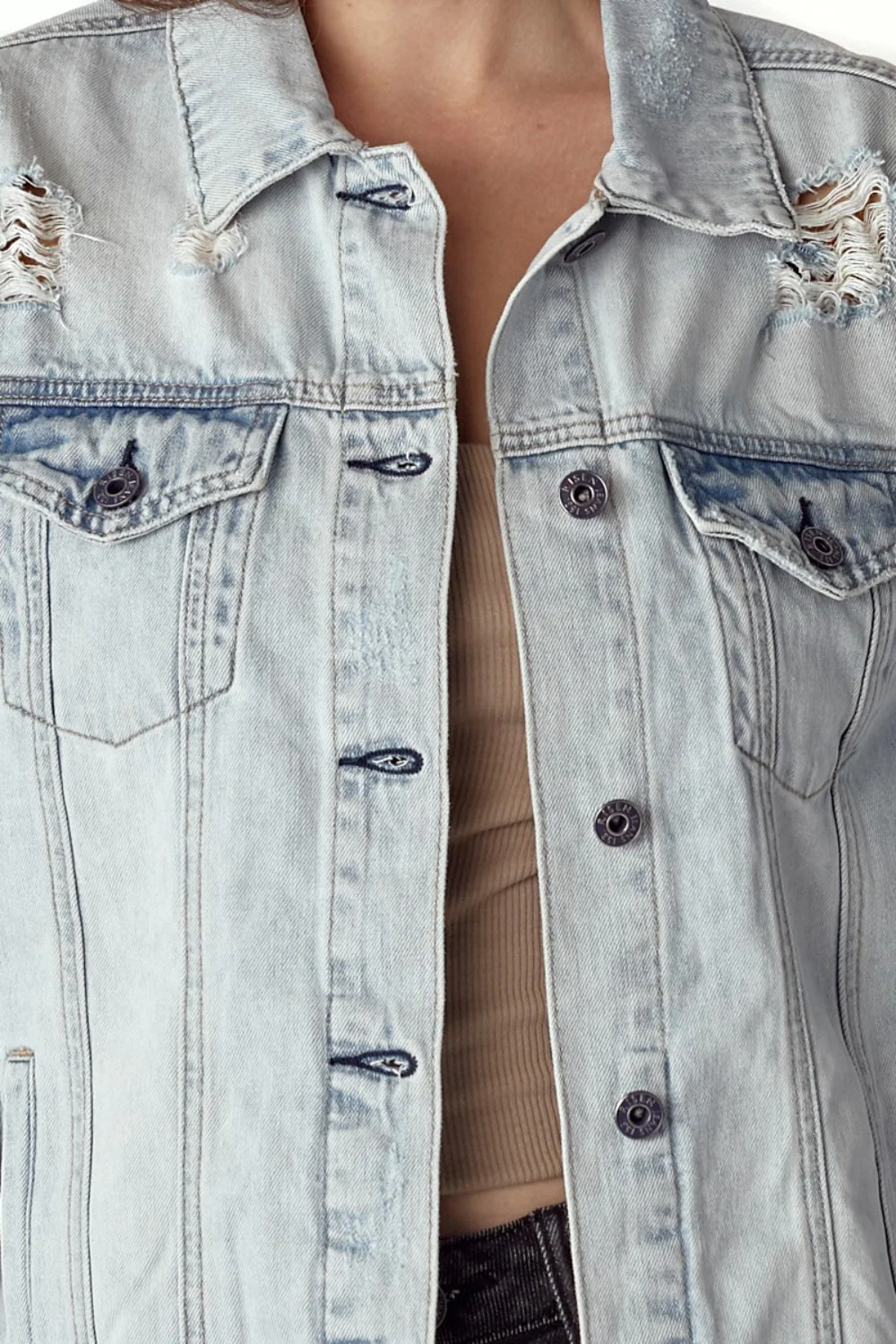 RISEN Distressed Button Up Jacket - Image 4