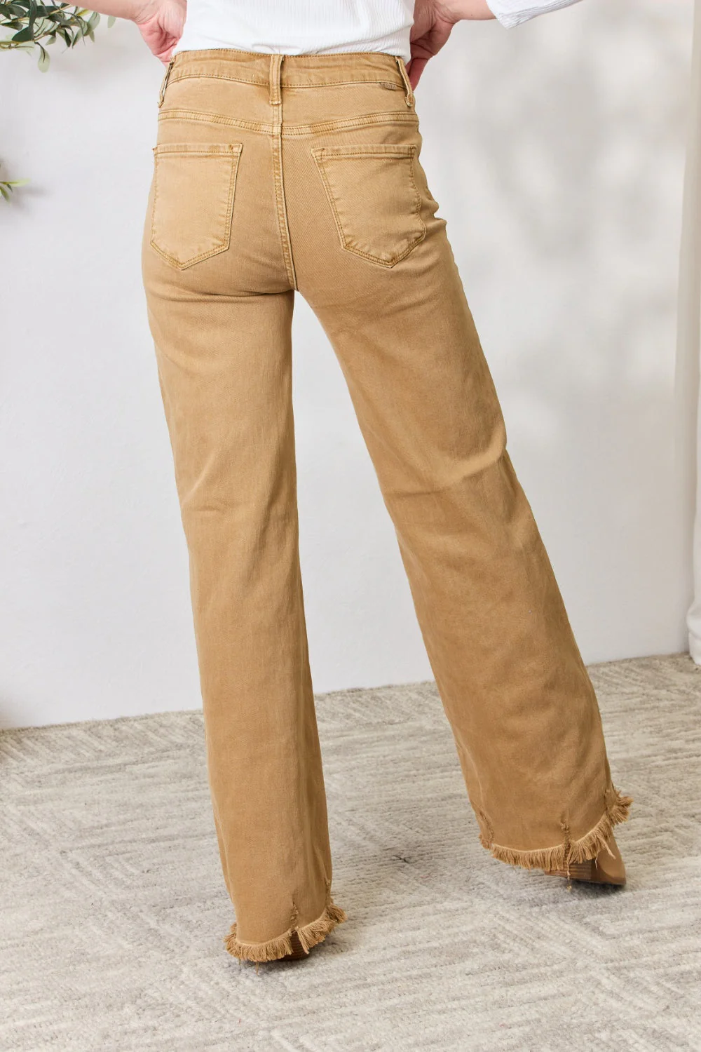 RISEN Full Size Fringe Hem Wide Leg Jeans - Image 11