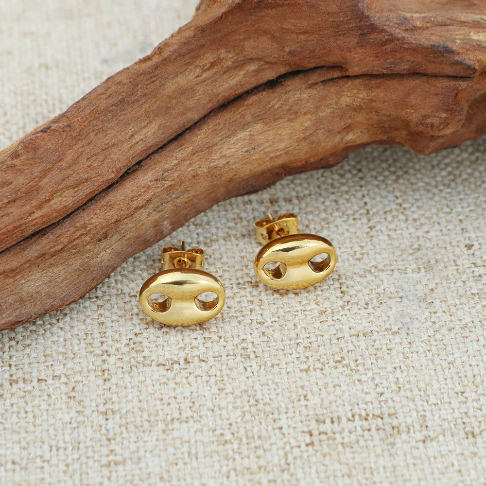 RMZ GOLD NYC 14k Gold Mariner Stud Earrings - Image 4