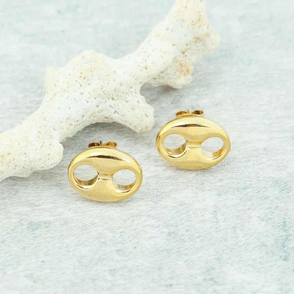 RMZ GOLD NYC 14k Gold Mariner Stud Earrings - Image 5