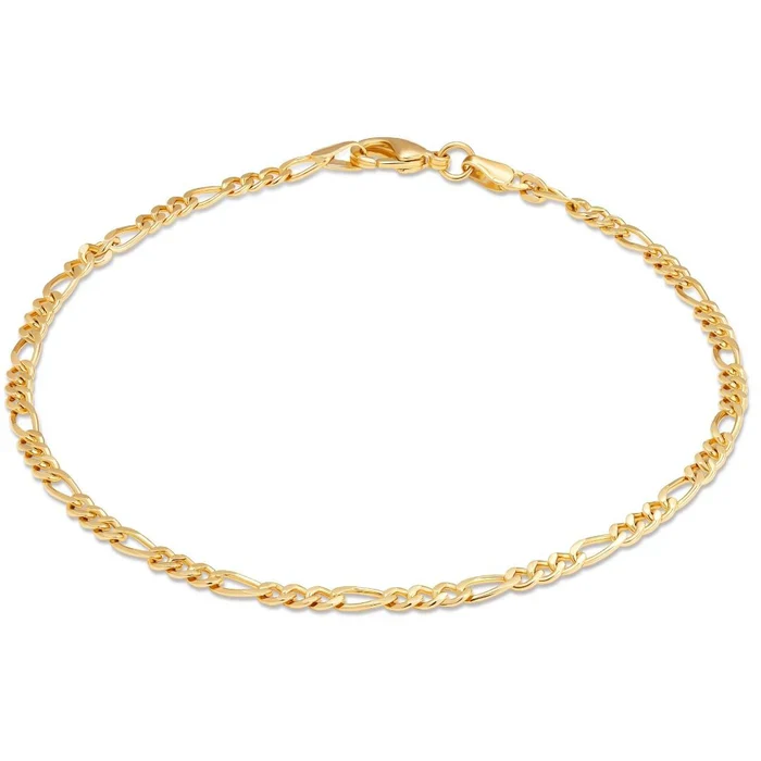 RMZ GOLD NYC 18K Gold Plated 4mm Figaro Anklet - Image 2