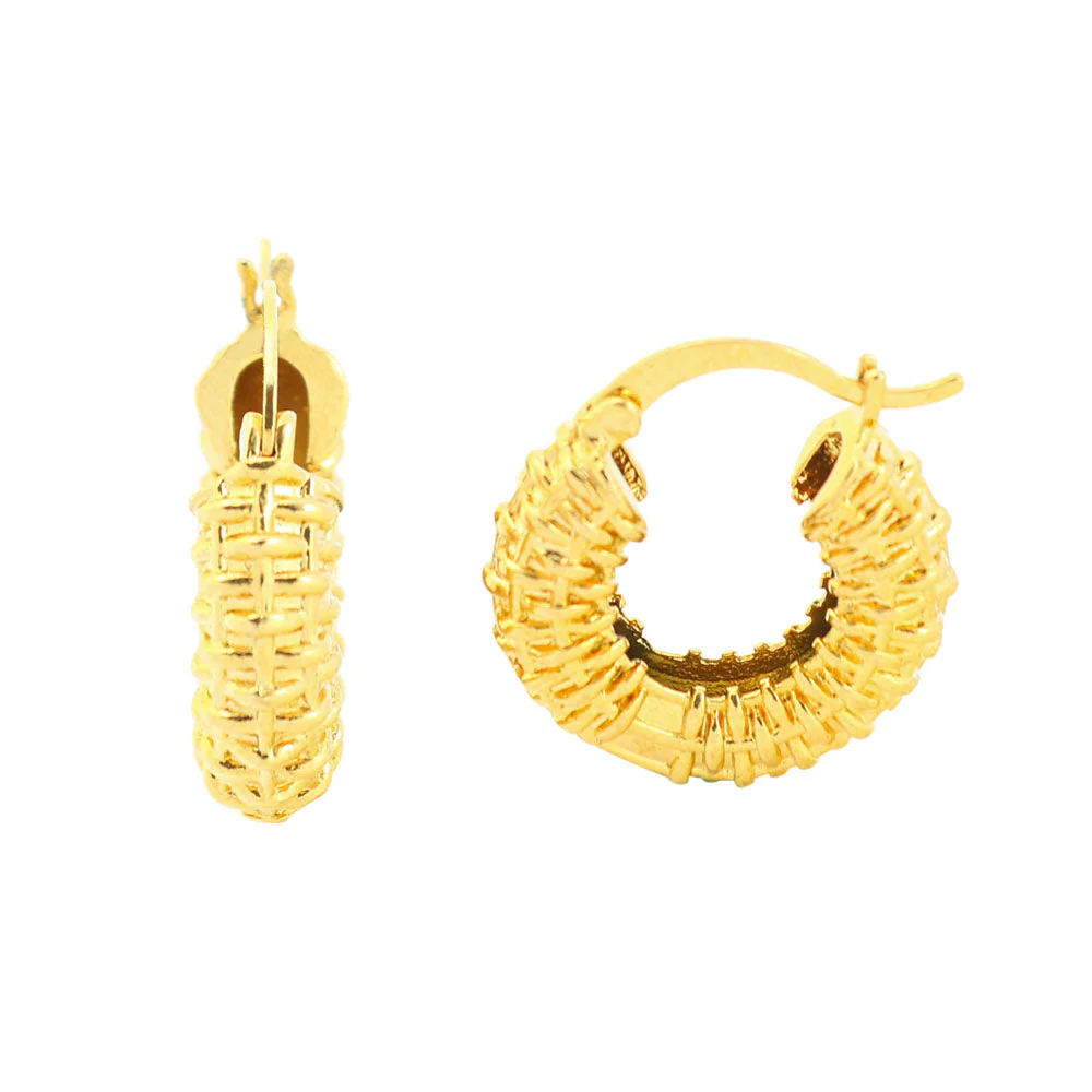 RMZ GOLD NYC Gold nugget Hoop earrings - Image 2