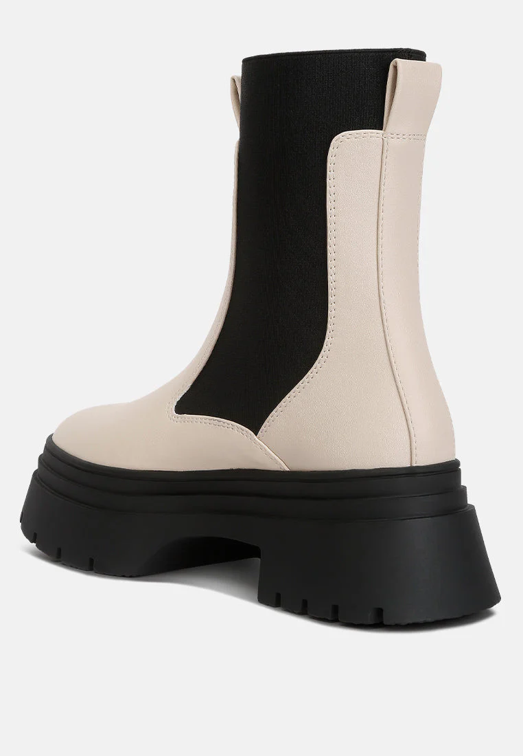 ronin high top chunky chelsea boots by London Rag - Image 4