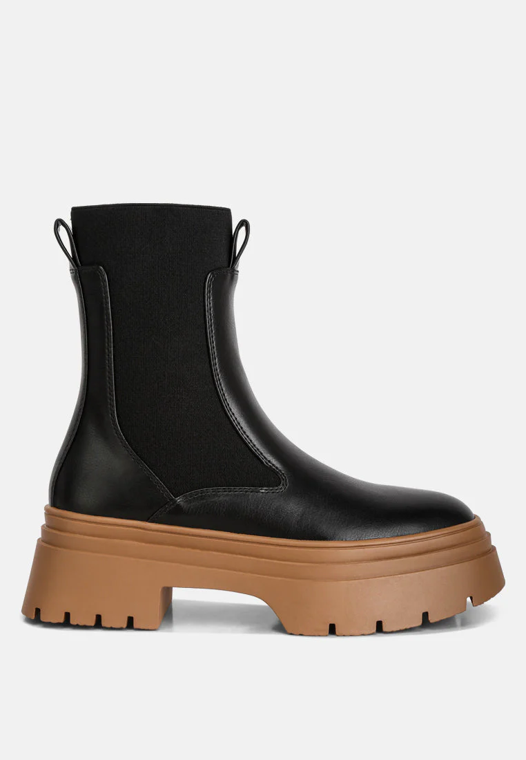 ronin high top chunky chelsea boots by London Rag - Image 7