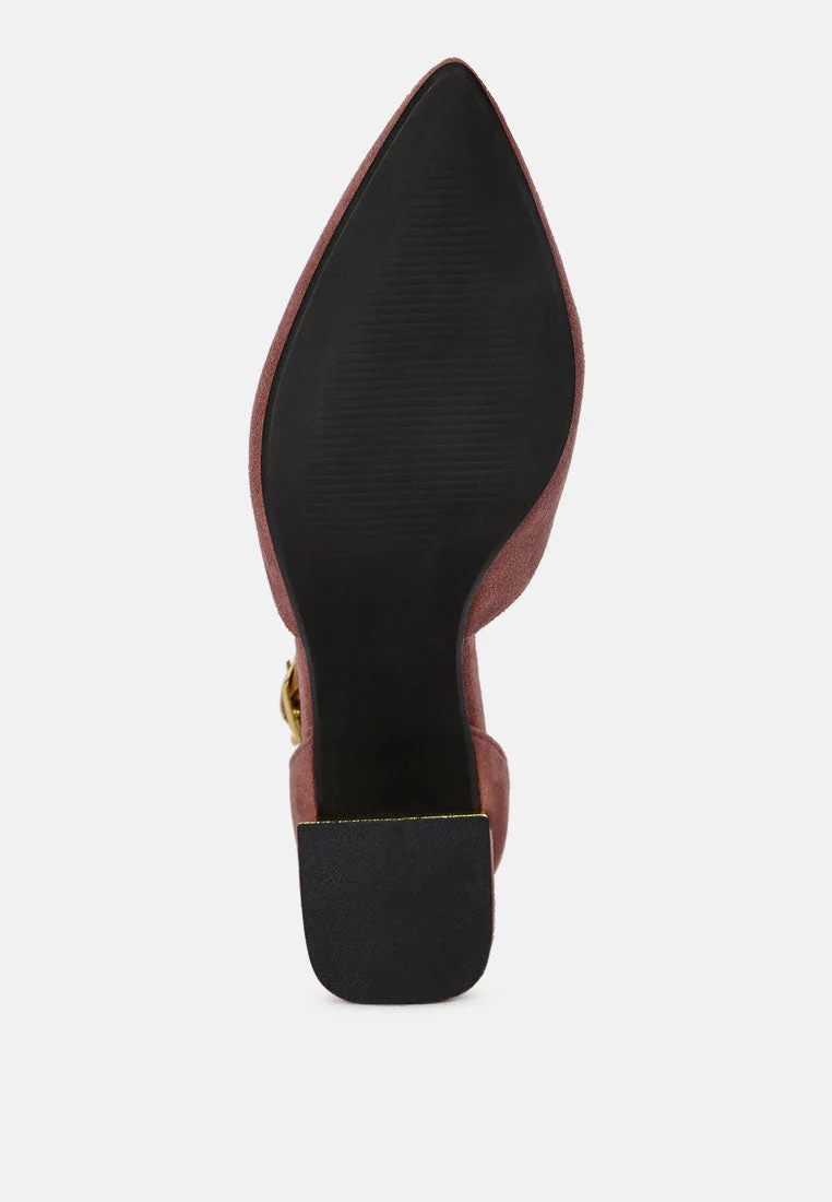 rory metallic sling detail block heel sandals by London Rag - Image 11