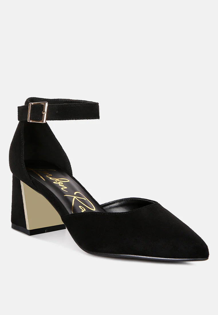 rory metallic sling detail block heel sandals by London Rag - Image 14