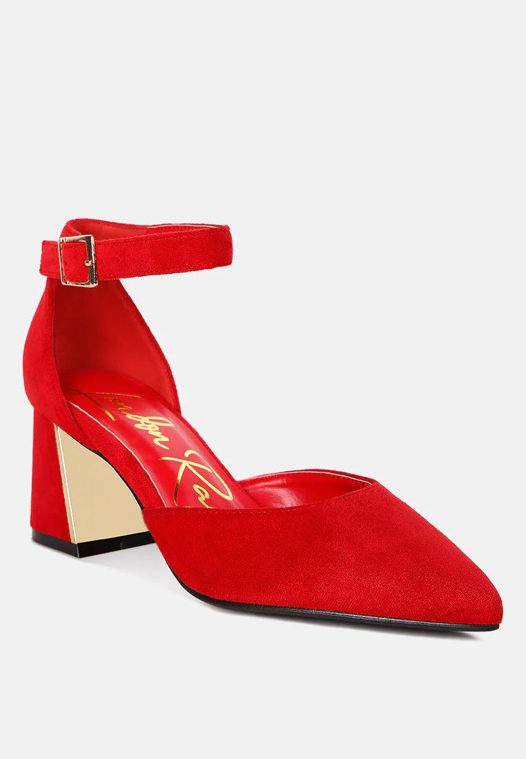 rory metallic sling detail block heel sandals by London Rag - Image 2