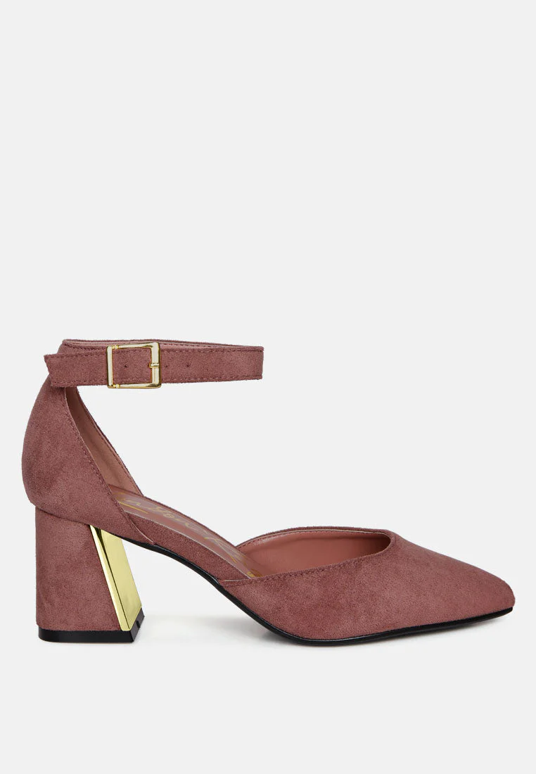 rory metallic sling detail block heel sandals by London Rag - Image 7