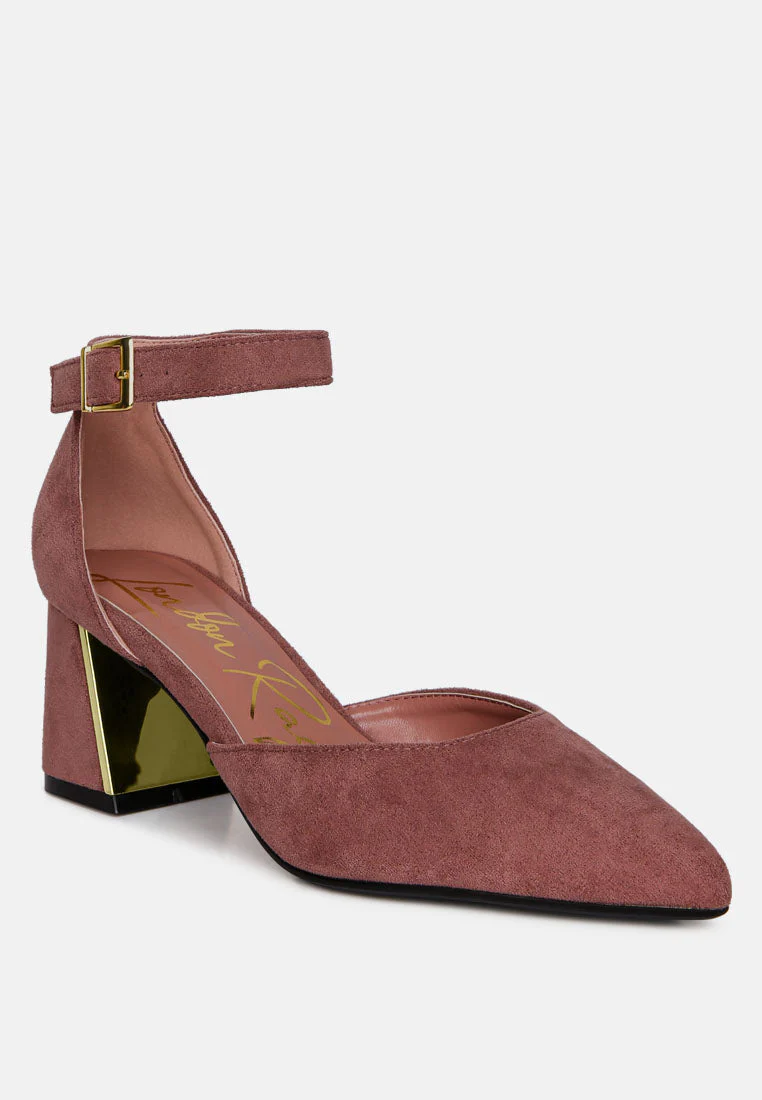 rory metallic sling detail block heel sandals by London Rag - Image 8