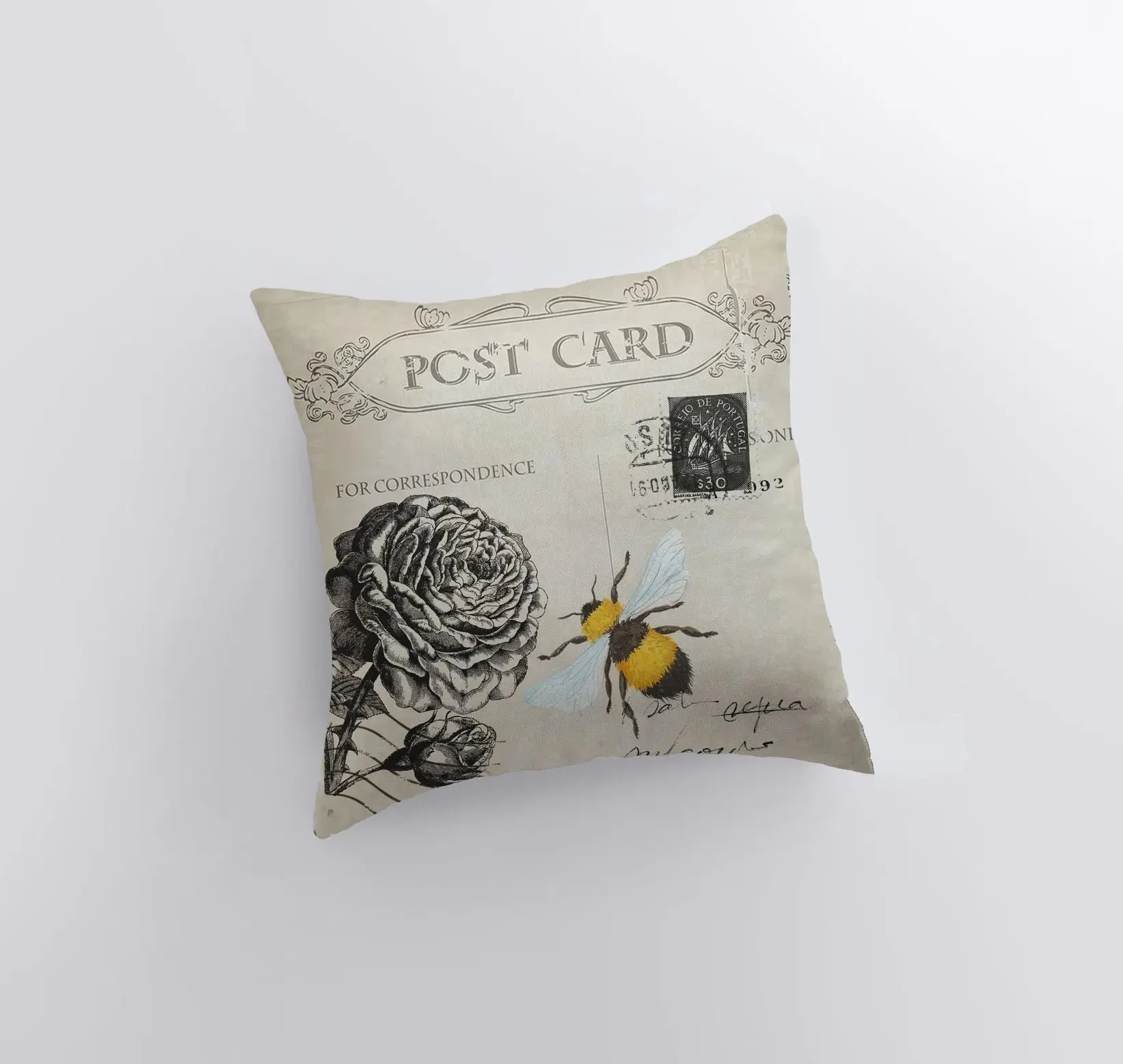 Rose | Bee | Honey Bee | Farmhouse Decor | Home Décor | Yellow Throw Pillows | Accent Pillow Cover | Throw Pillow Covers | Cute Home Decor by UniikPillows - Image 3