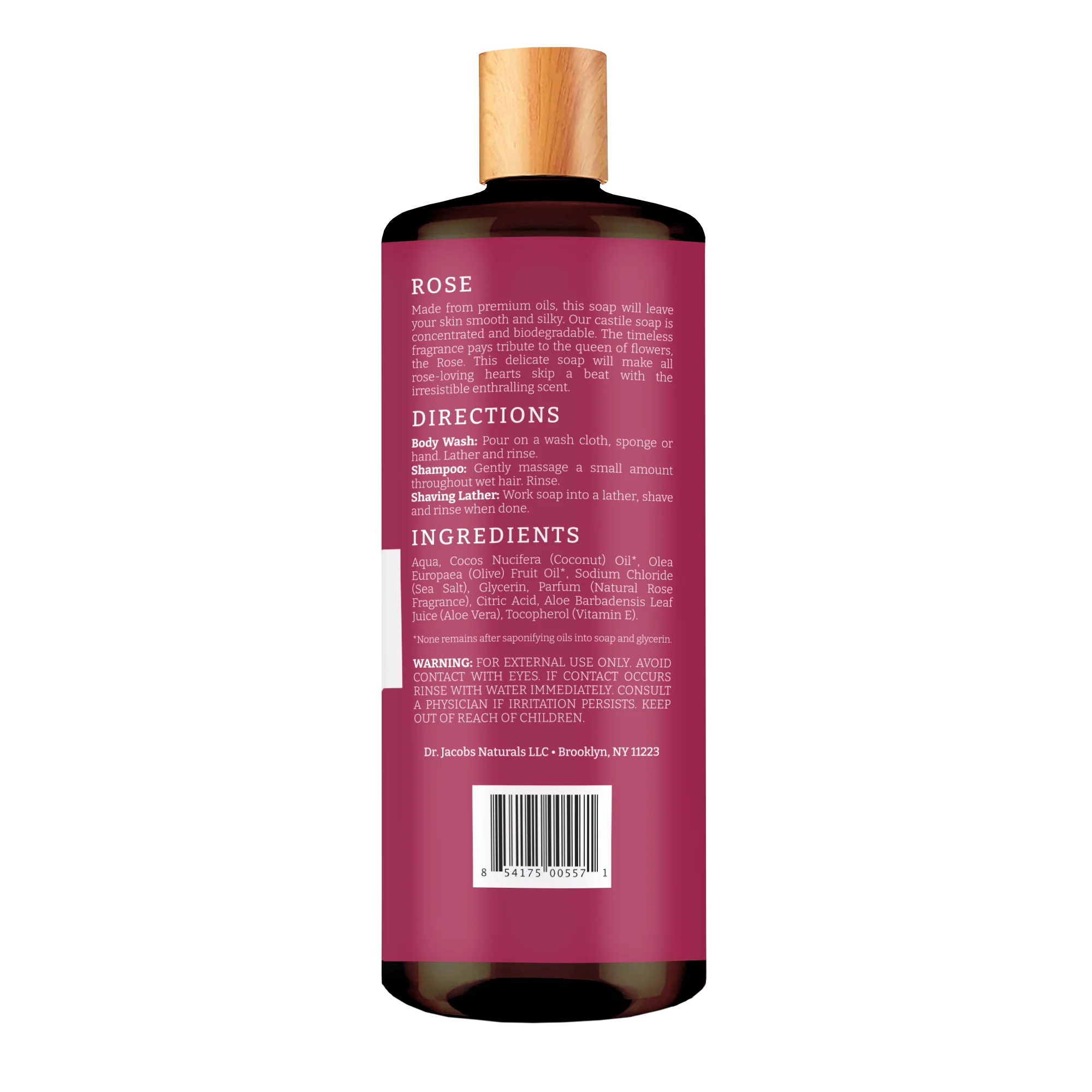 Rose Castile Body Wash by Dr. Jacobs Naturals - Image 3