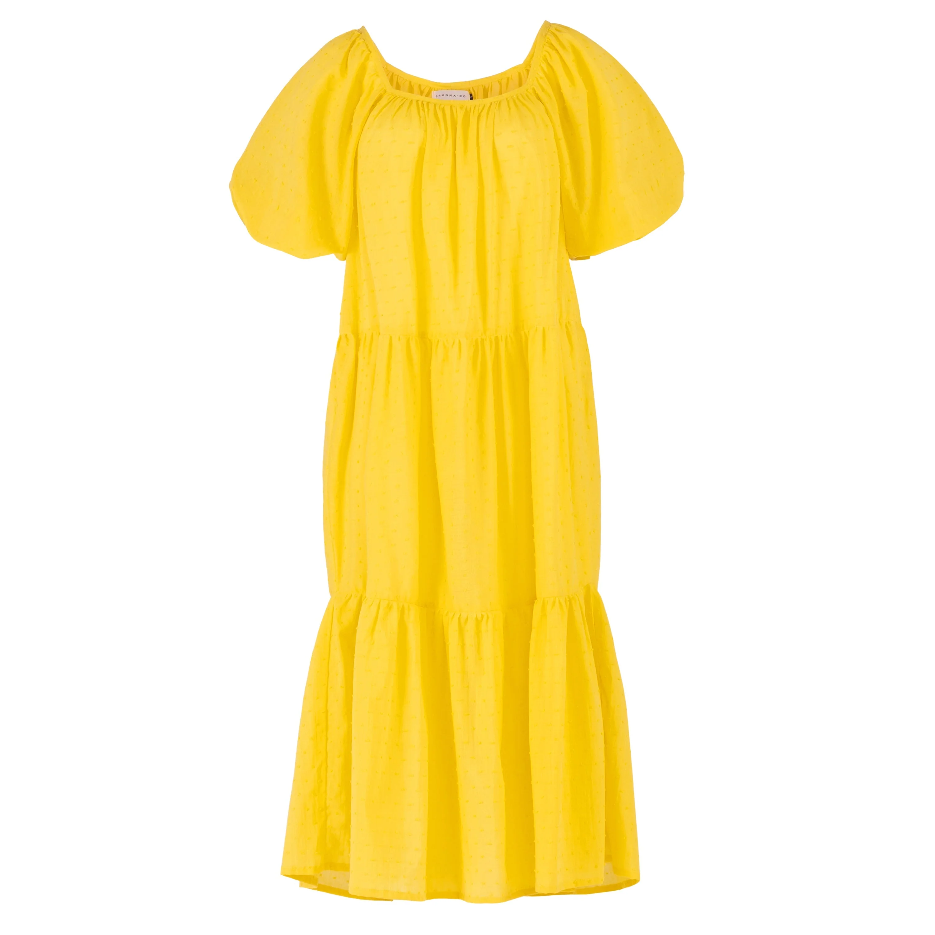 ROSEMARY Dotted Cotton Dress, in Sunflower Yellow by BrunnaCo - Image 5