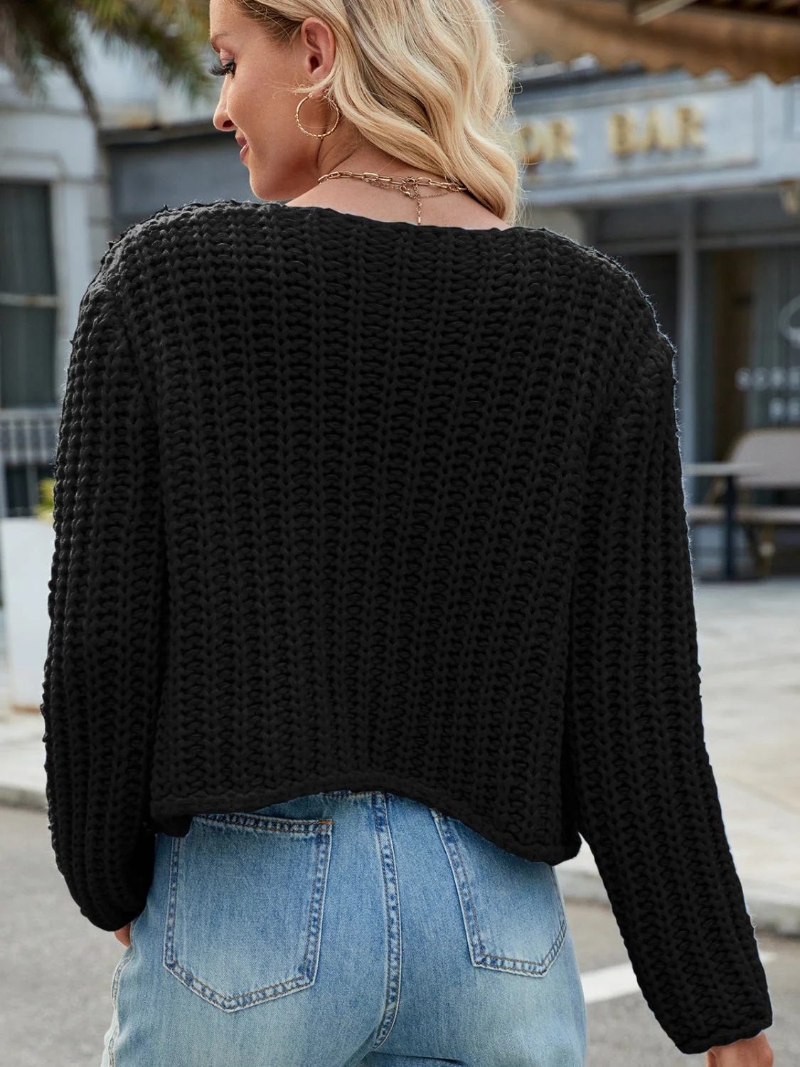 Round Neck Button Up Cardigan with Pockets - Image 16