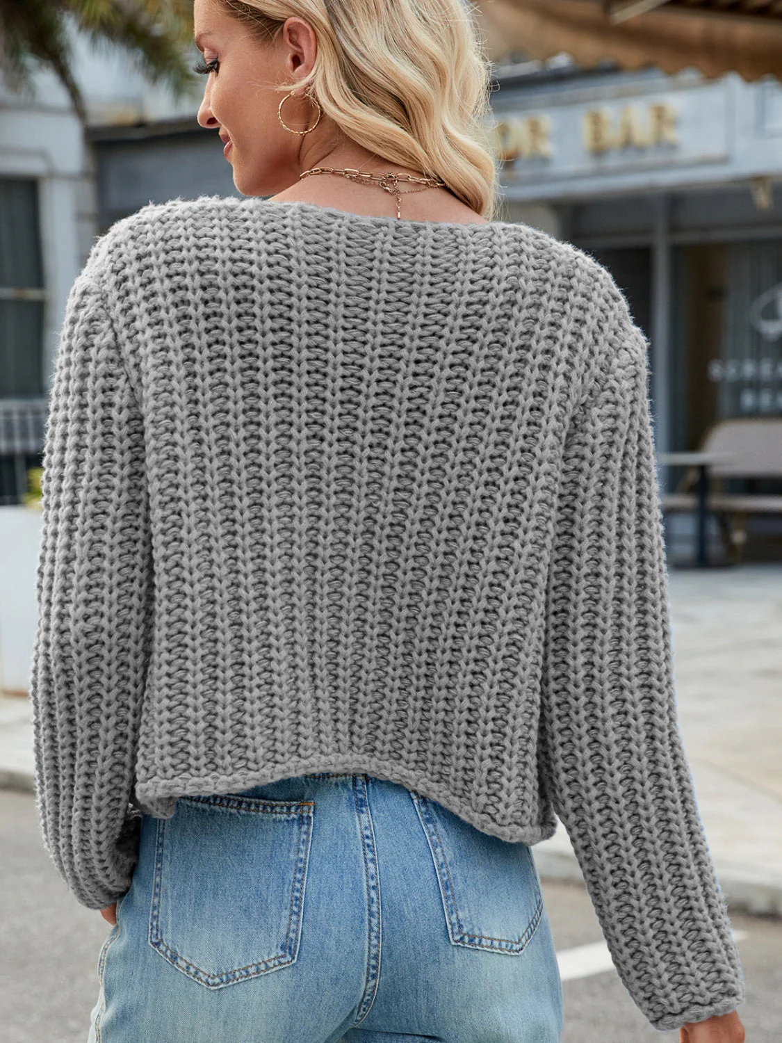 Round Neck Button Up Cardigan with Pockets - Image 23