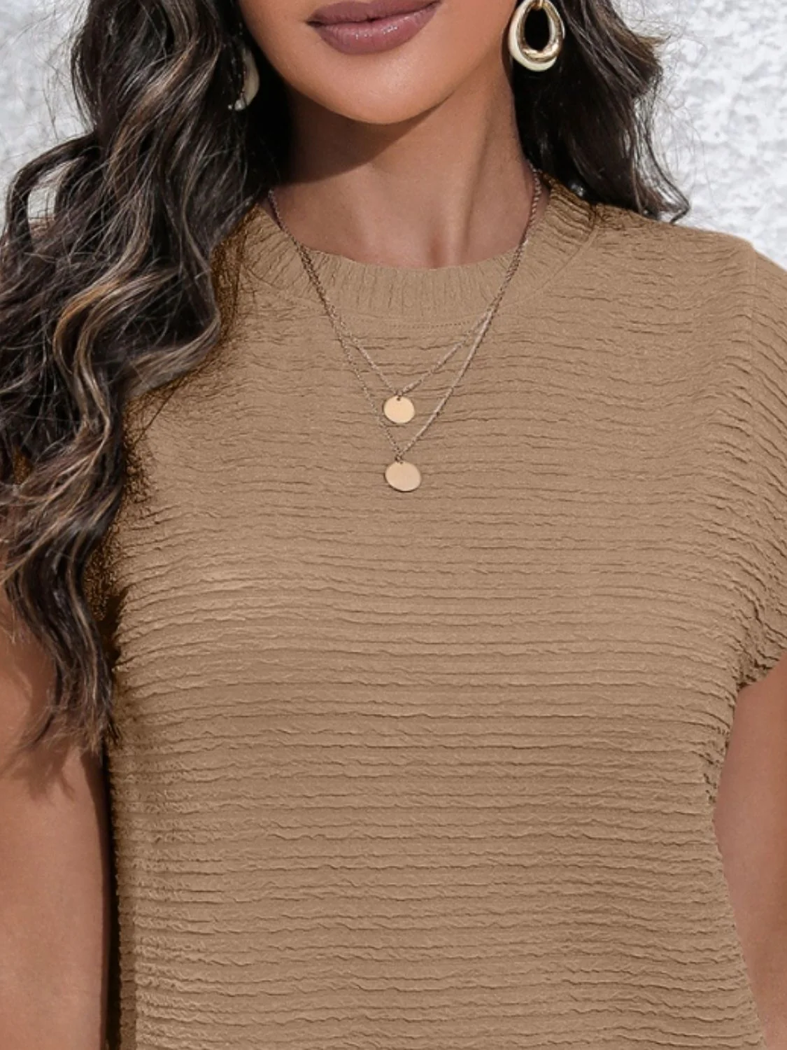 Round Neck Cap Sleeve Mini Dress with Pockets - Image 6