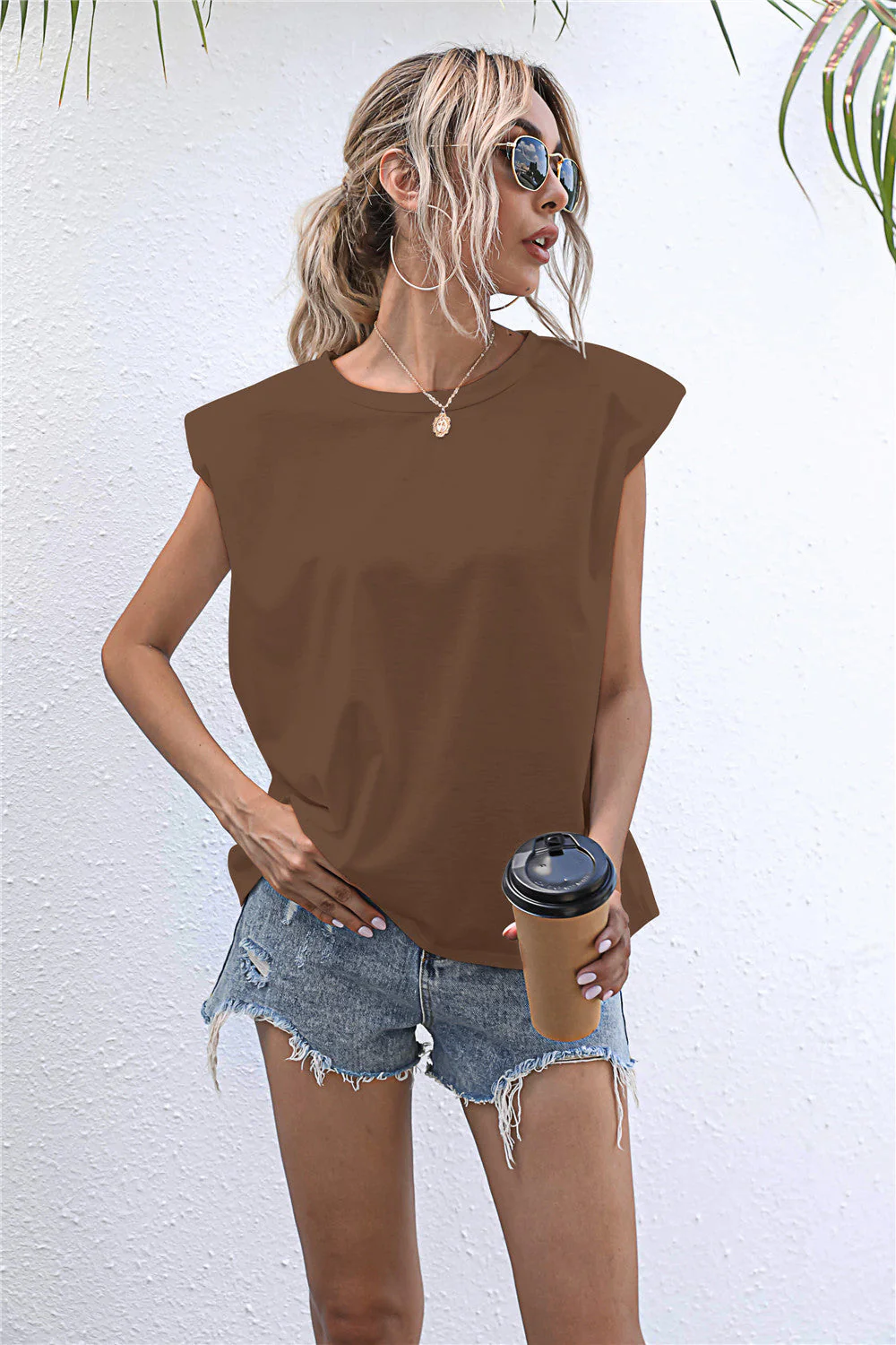 Round Neck Cap Sleeve Tee - Image 10