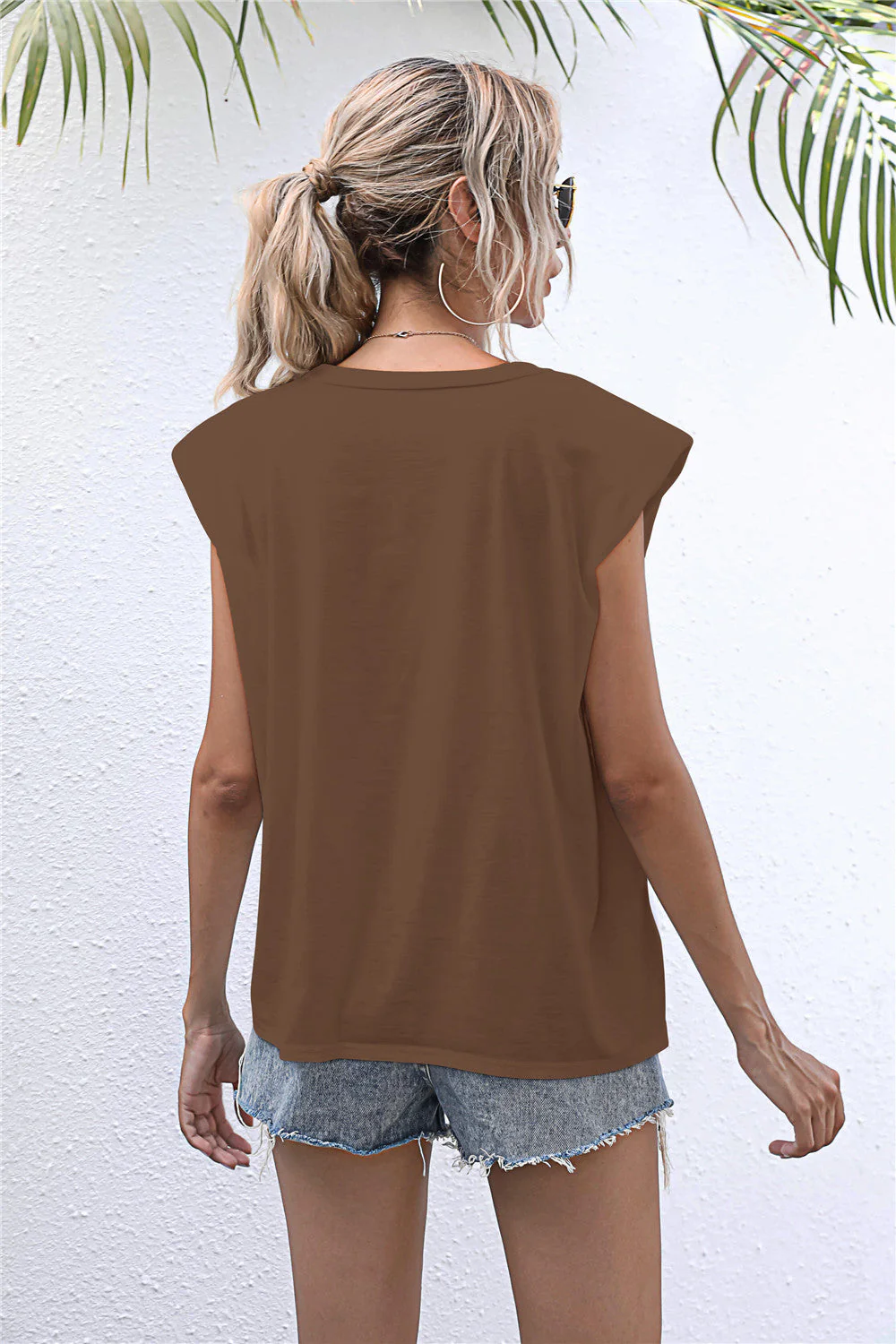 Round Neck Cap Sleeve Tee - Image 12