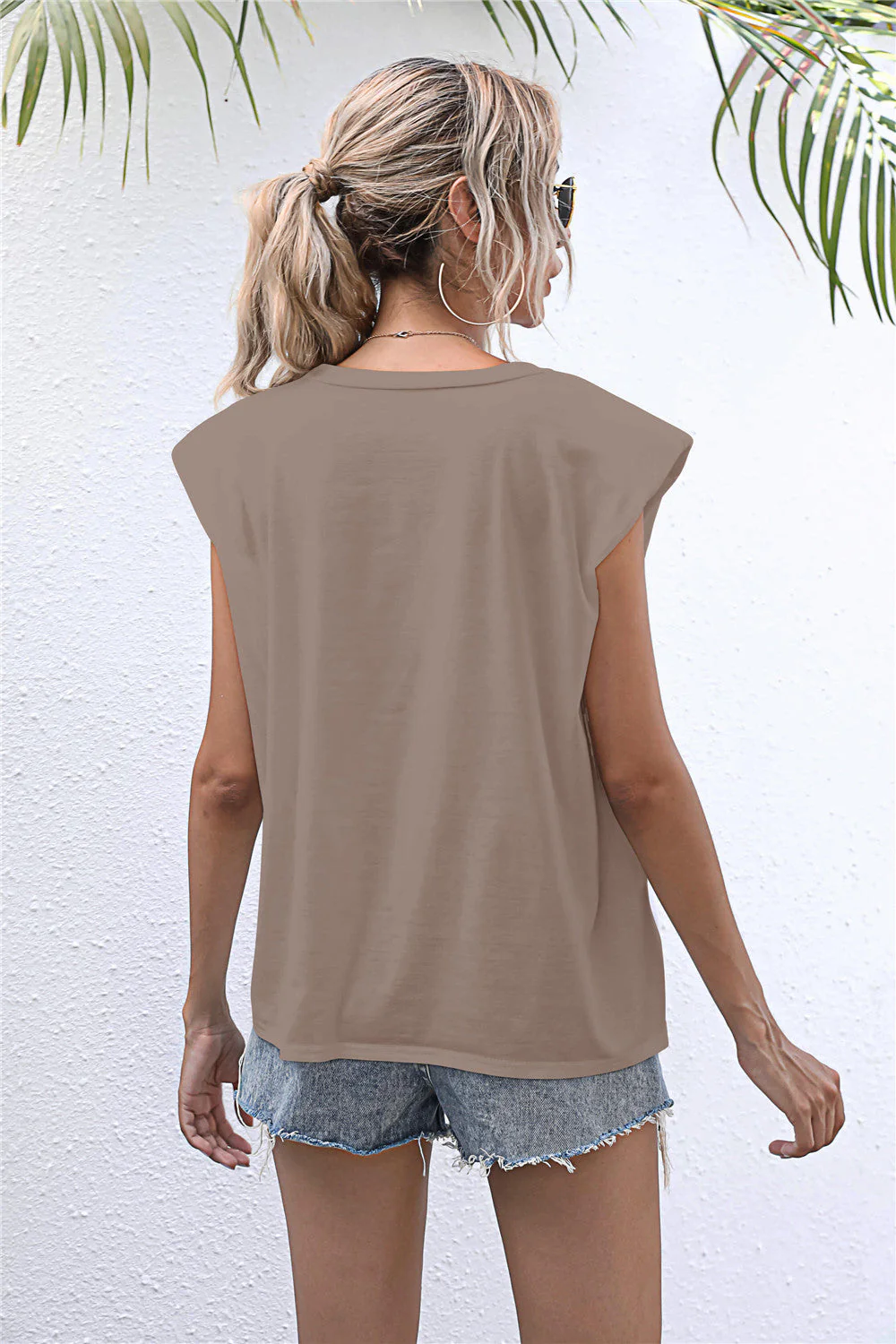 Round Neck Cap Sleeve Tee - Image 15