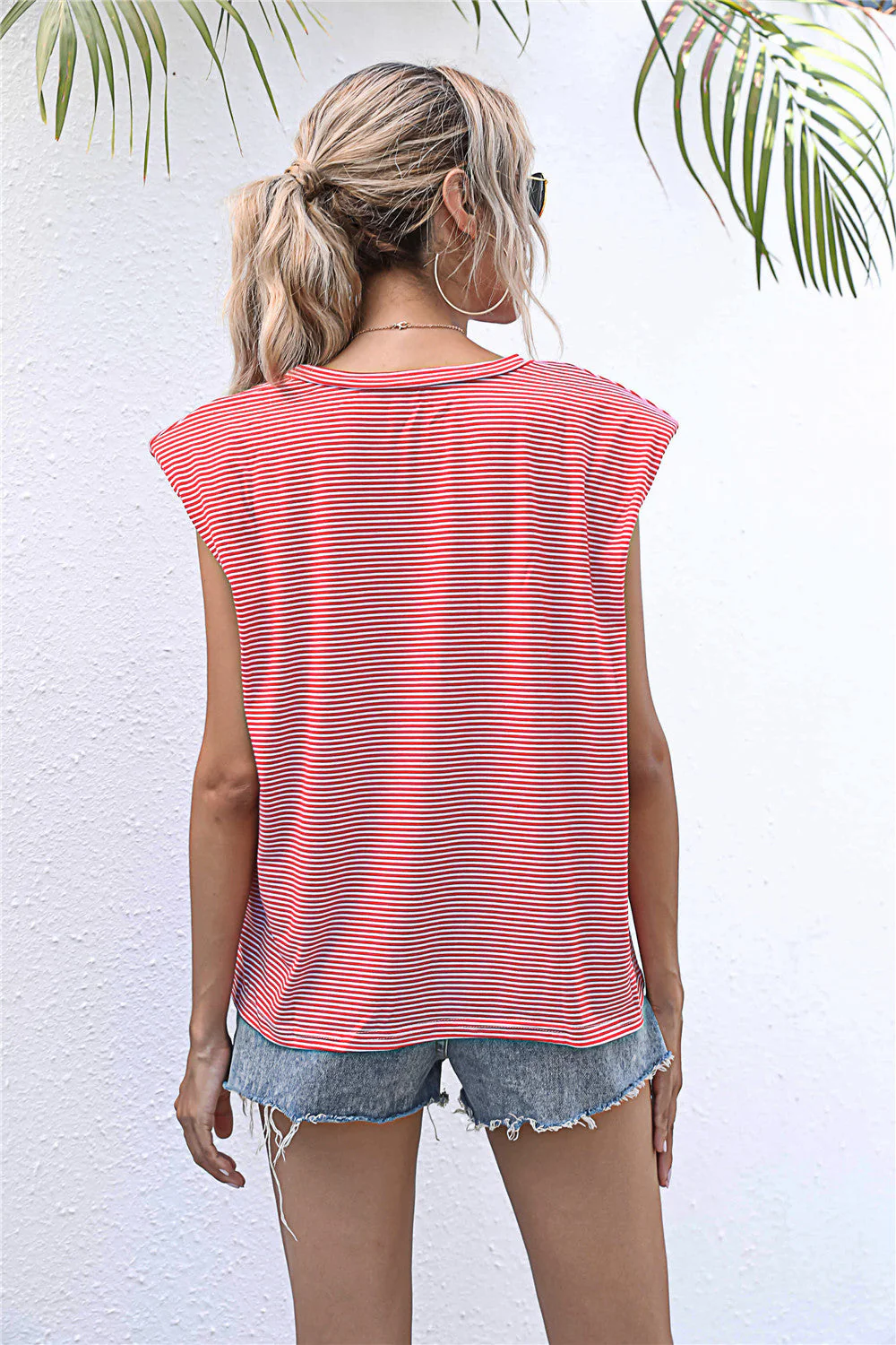 Round Neck Cap Sleeve Tee - Image 2