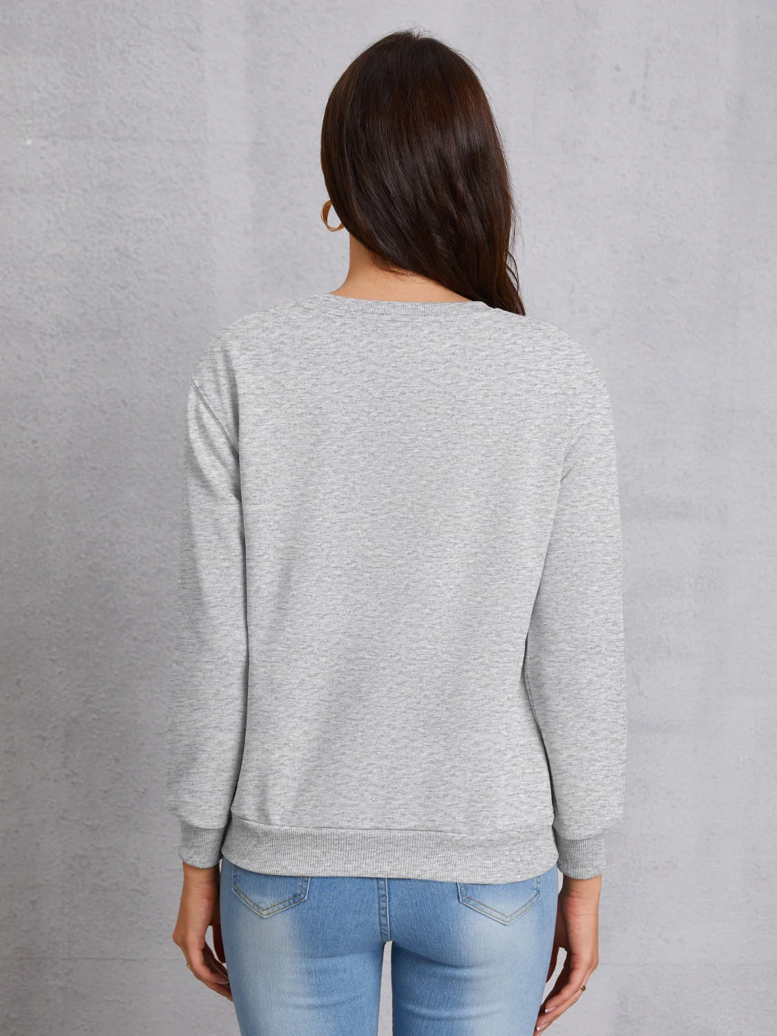 Round Neck Dropped Shoulder Sweatshirt - Image 5