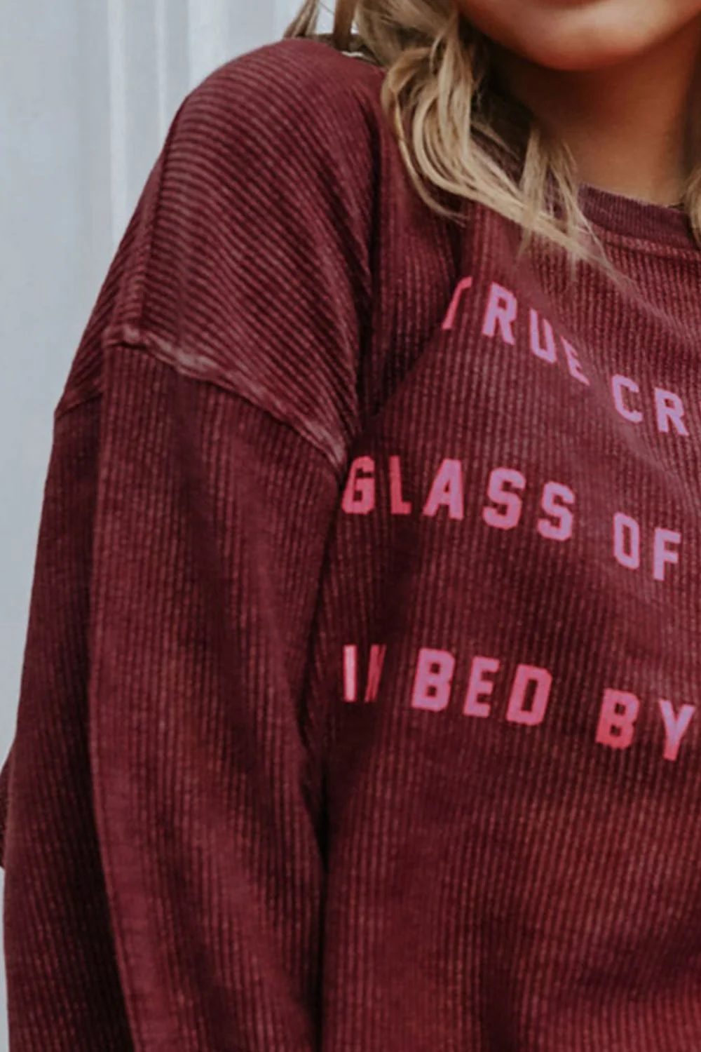 Round Neck Dropped Shoulder THANKFUL Graphic Sweatshirt - Image 10