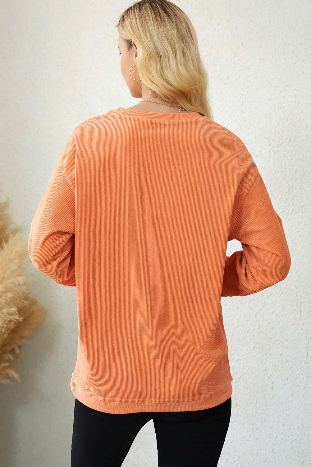 Round Neck Dropped Shoulder THANKFUL Graphic Sweatshirt - Image 2