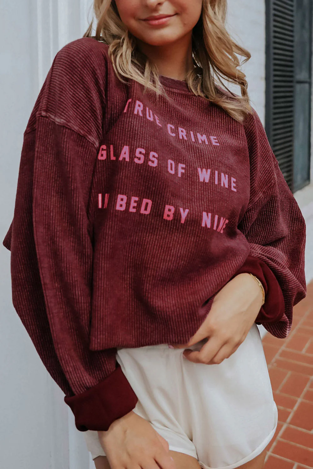Round Neck Dropped Shoulder THANKFUL Graphic Sweatshirt - Image 8
