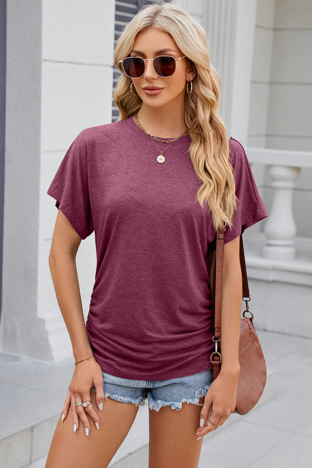 Round Neck Flutter Sleeve T-Shirt - Image 17
