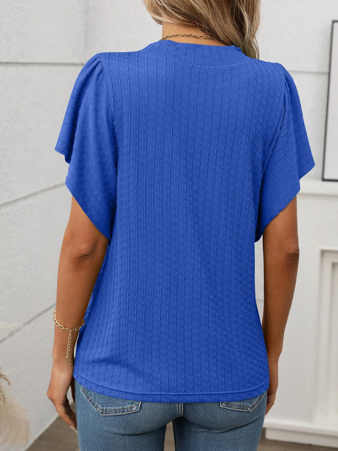 Round Neck Flutter Sleeve T-Shirt - Image 19