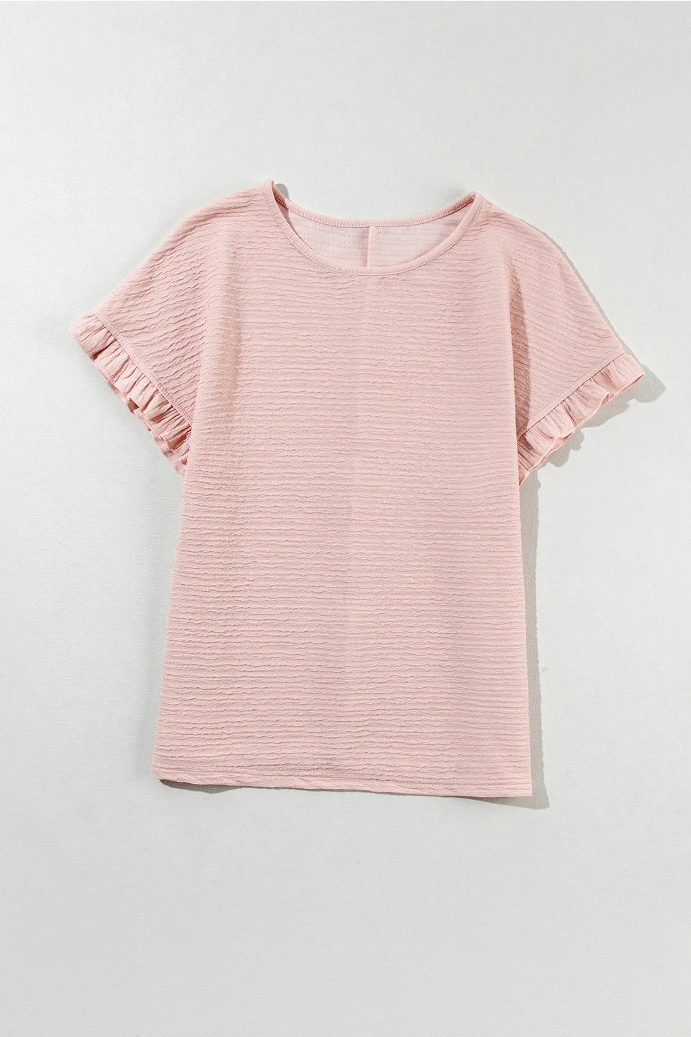 Round Neck Frill Short Sleeve T-Shirt - Image 3