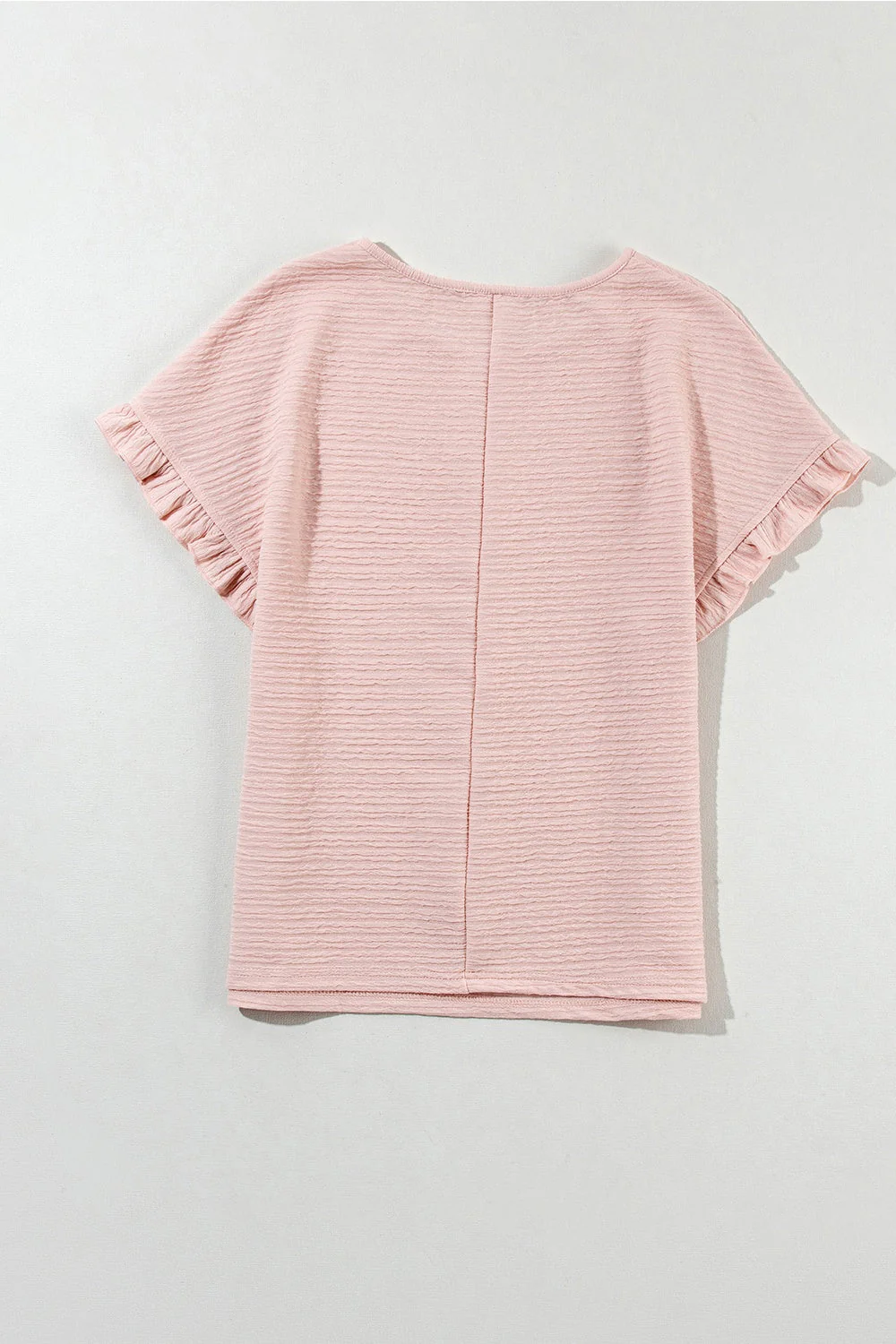Round Neck Frill Short Sleeve T-Shirt - Image 4